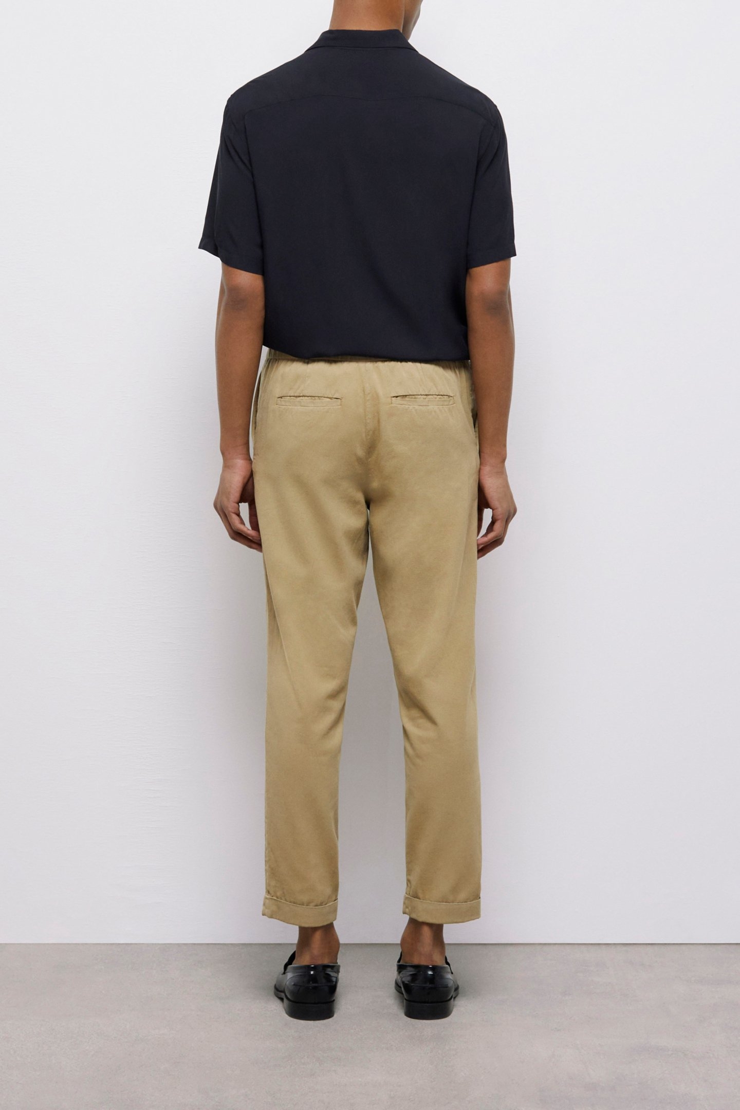 STRAIGHT PANTS WITH SEMI-ELASTICATED WAISTBAND BEIGE 2