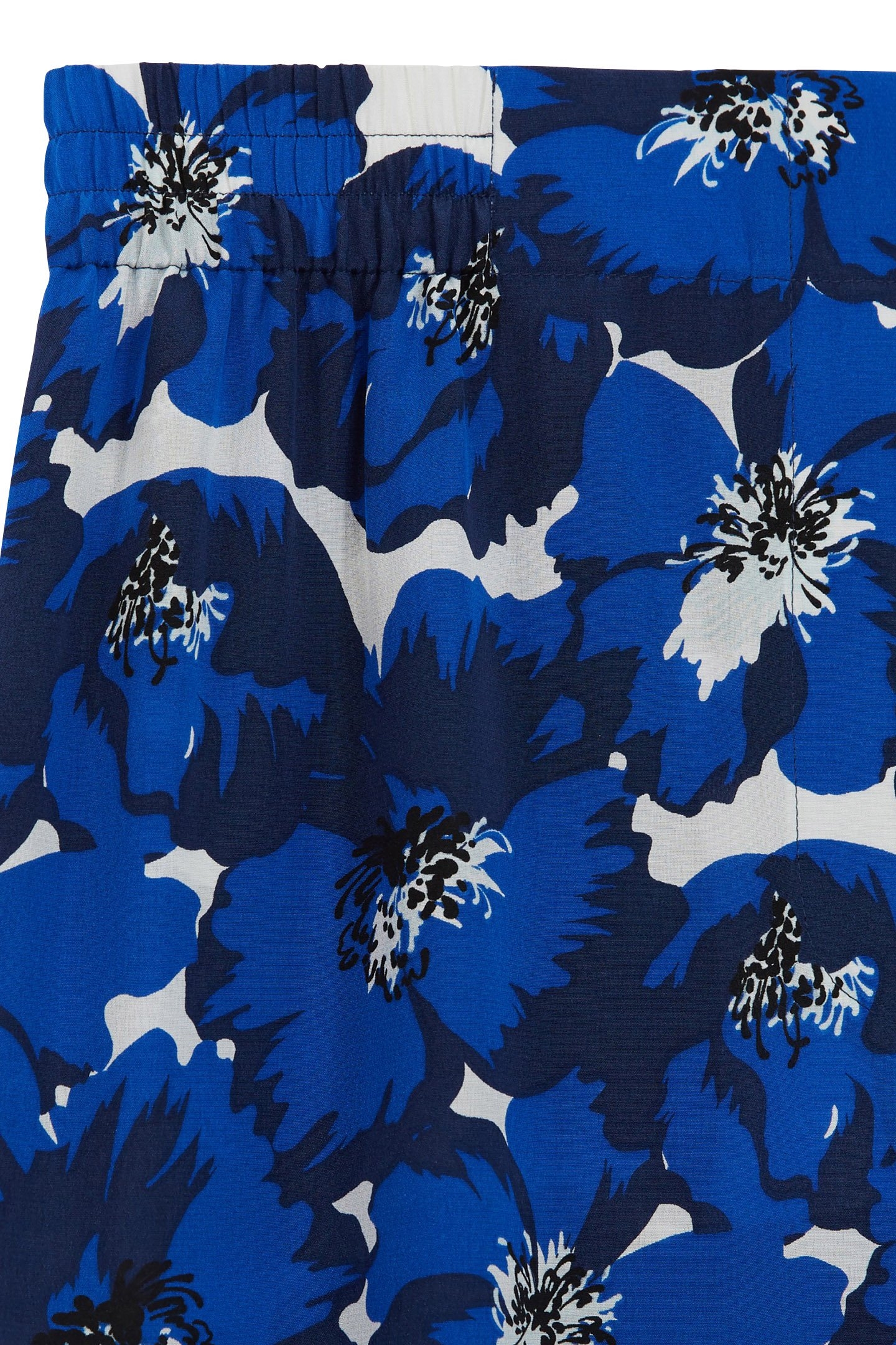 ELASTICATED WAIST WIDE LEG PANTS BLUE 6