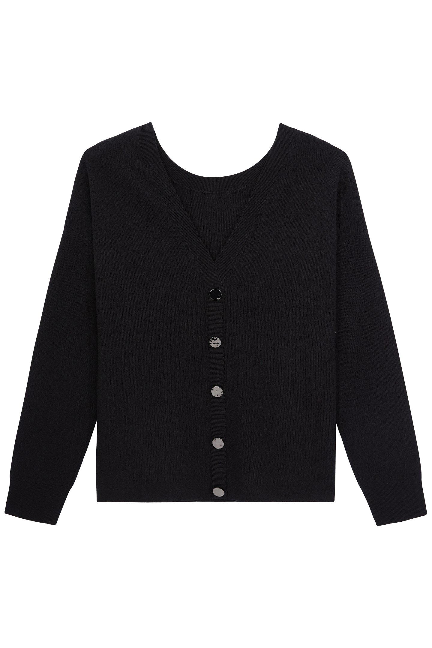 SWEATER WITH FAKE BUTTONS ON THE BACK BLACK 4