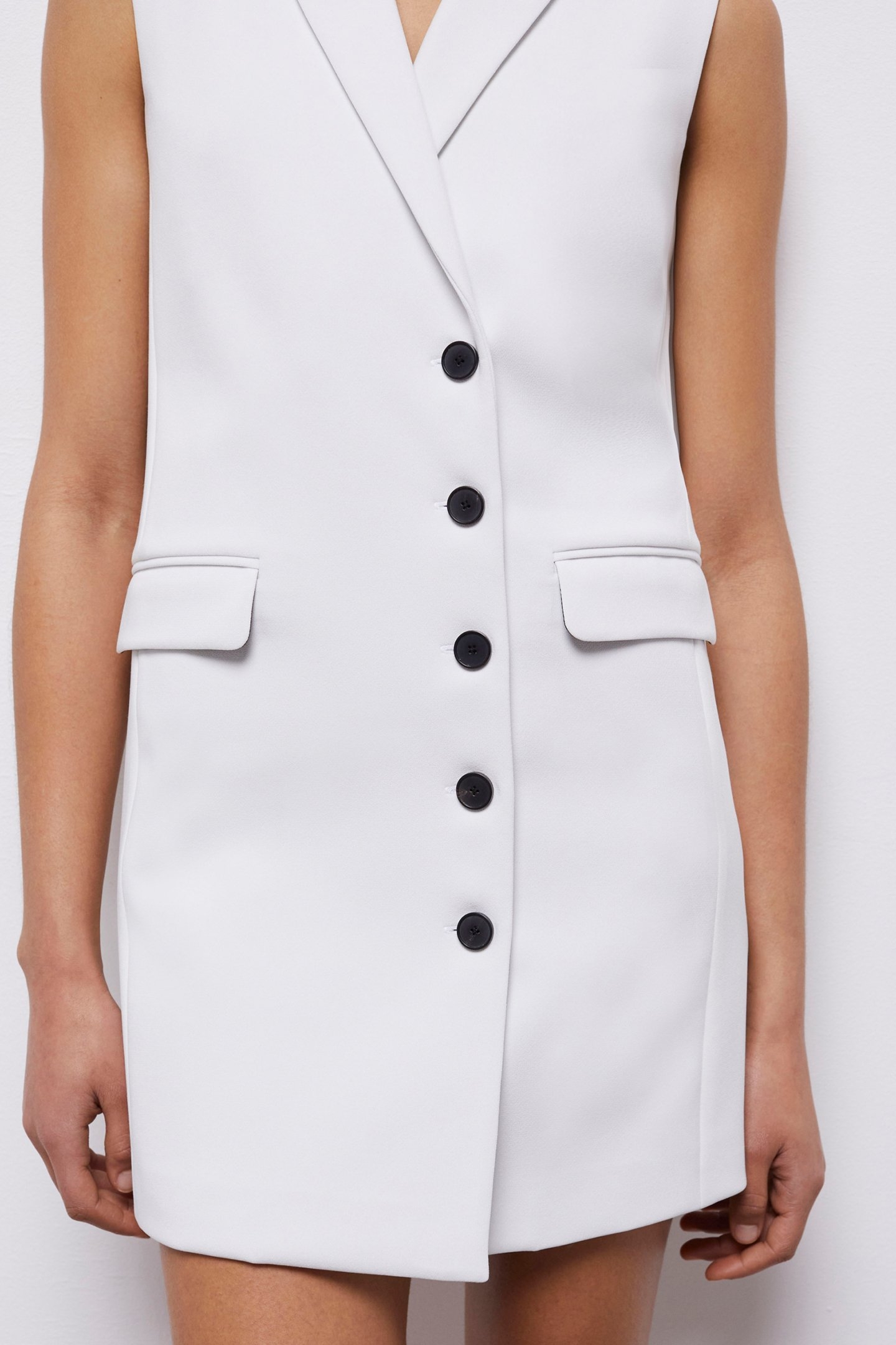 SLEEVELESS TAILORED DRESS ECRU 6