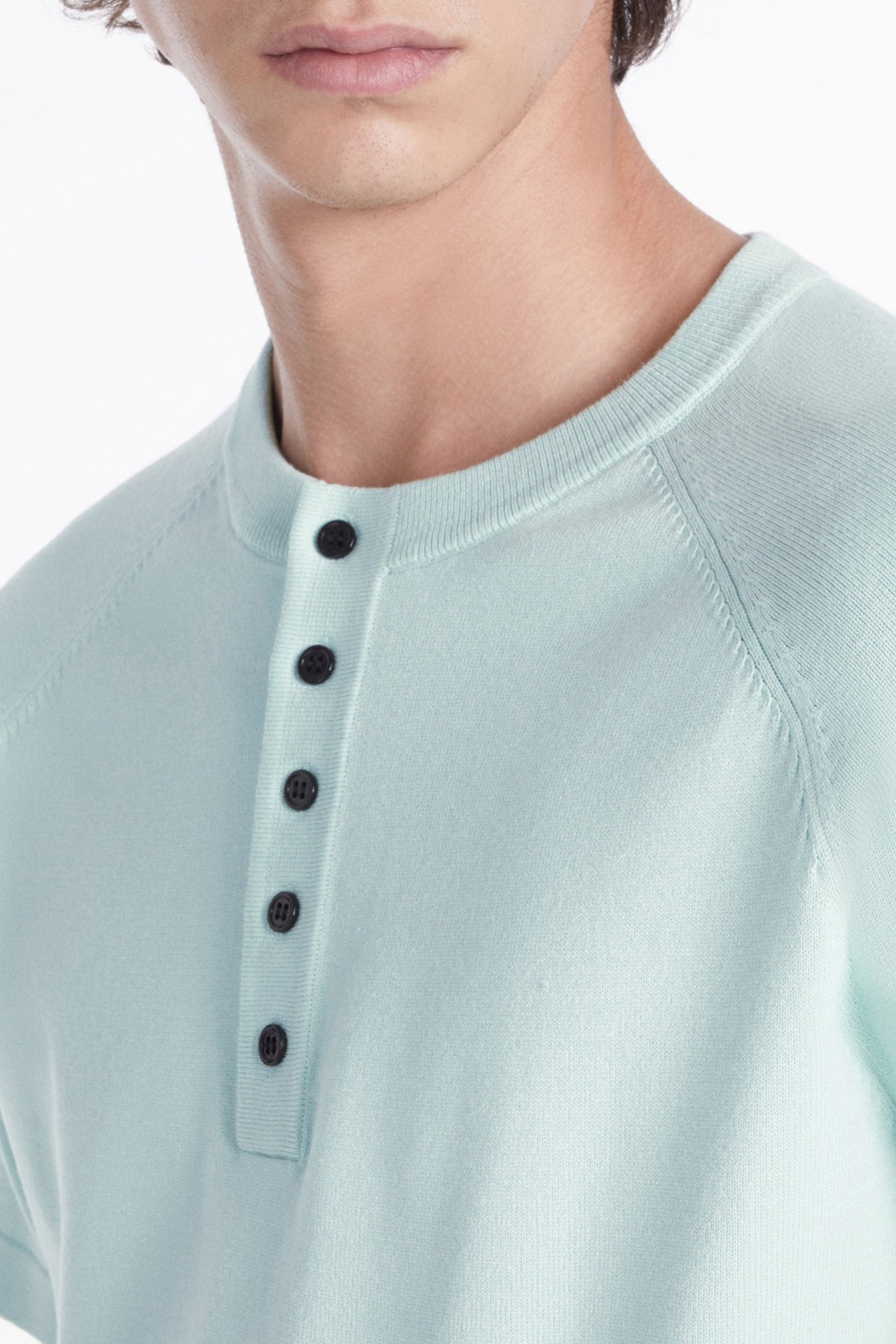 SHORT-SLEEVED SWEATER WITH TUNISIAN COLLAR OCEAN 5