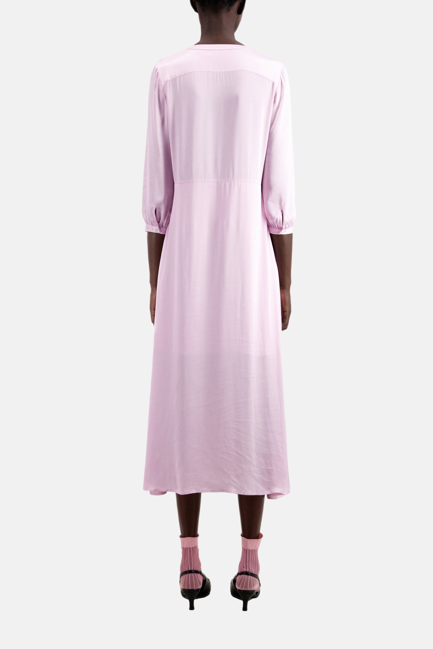 LONG PLEATED DRESS PALE PINK 2
