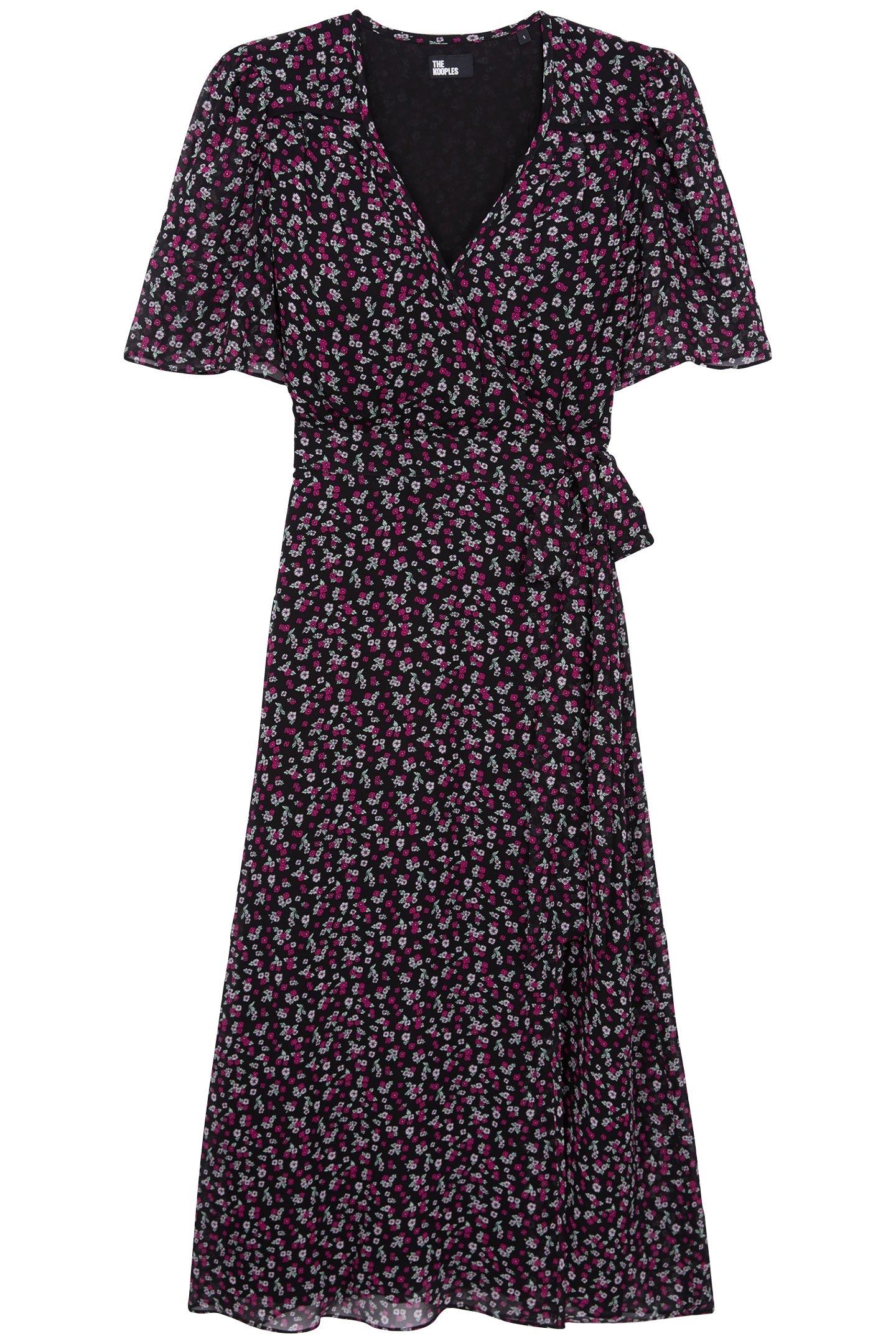 LONG DRESS WITH SHORT SLEEVES BLACK/PINK 3