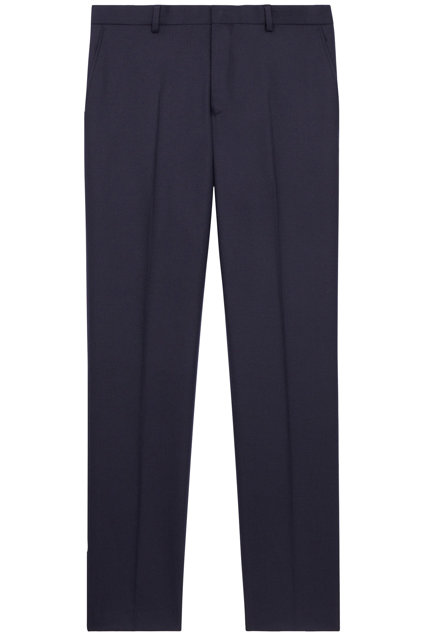 FITTED FLANNEL SUIT PANTS NAVY 3
