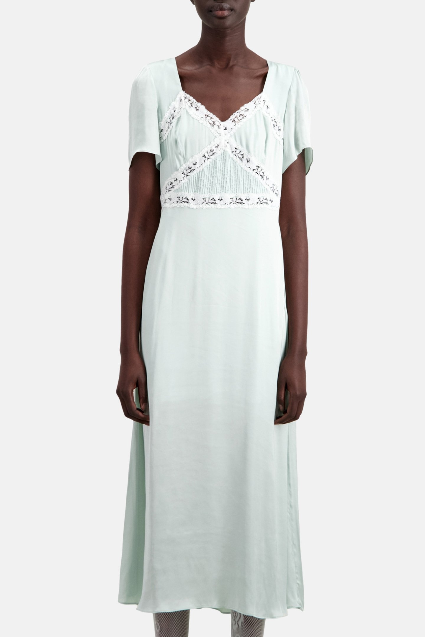 MC LONG DRESS WITH LACE TOP OCEAN 1
