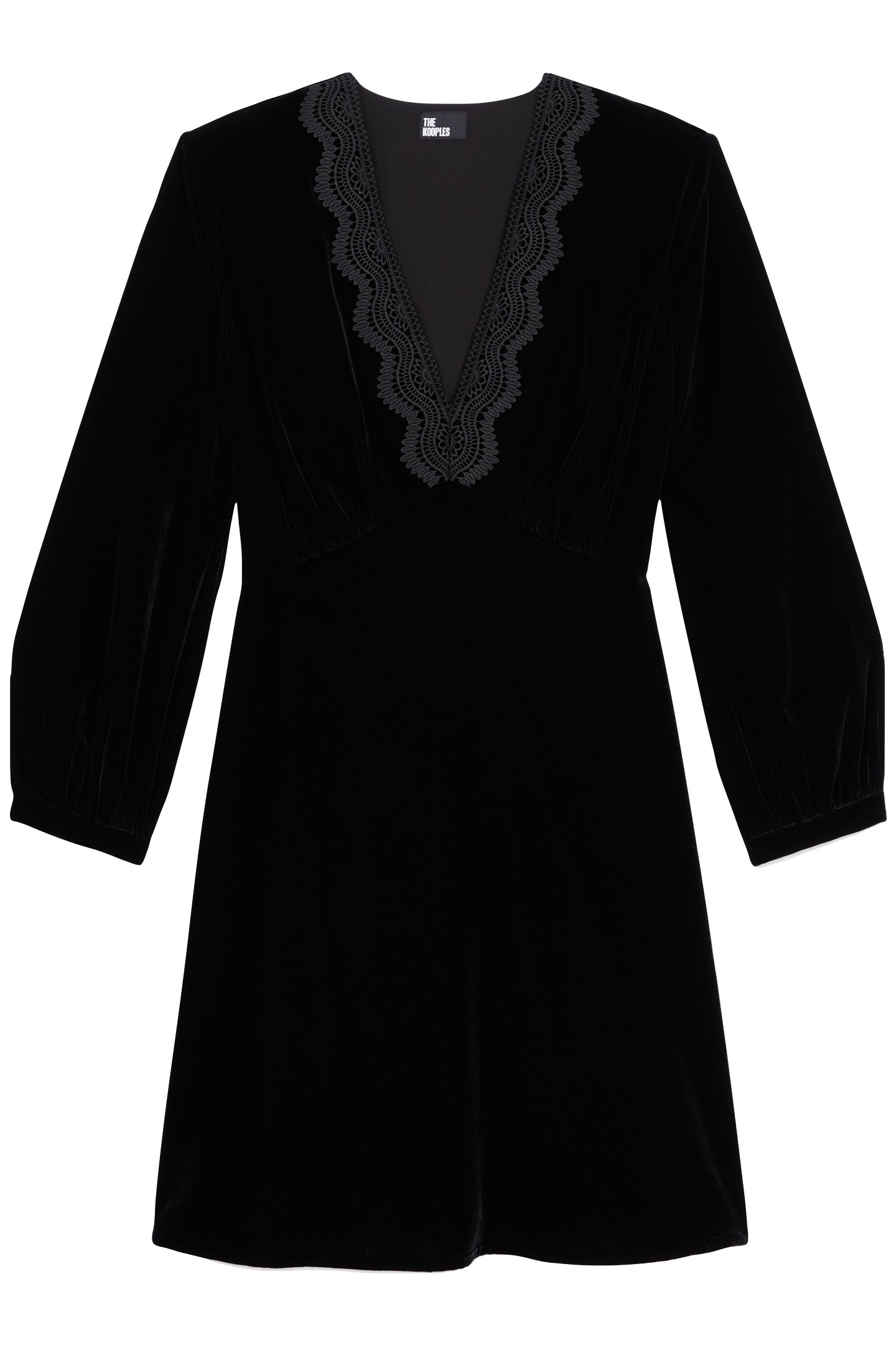 3/4 SLEEVE SHORT DRESS WITH V-NECKLINE BLACK 4