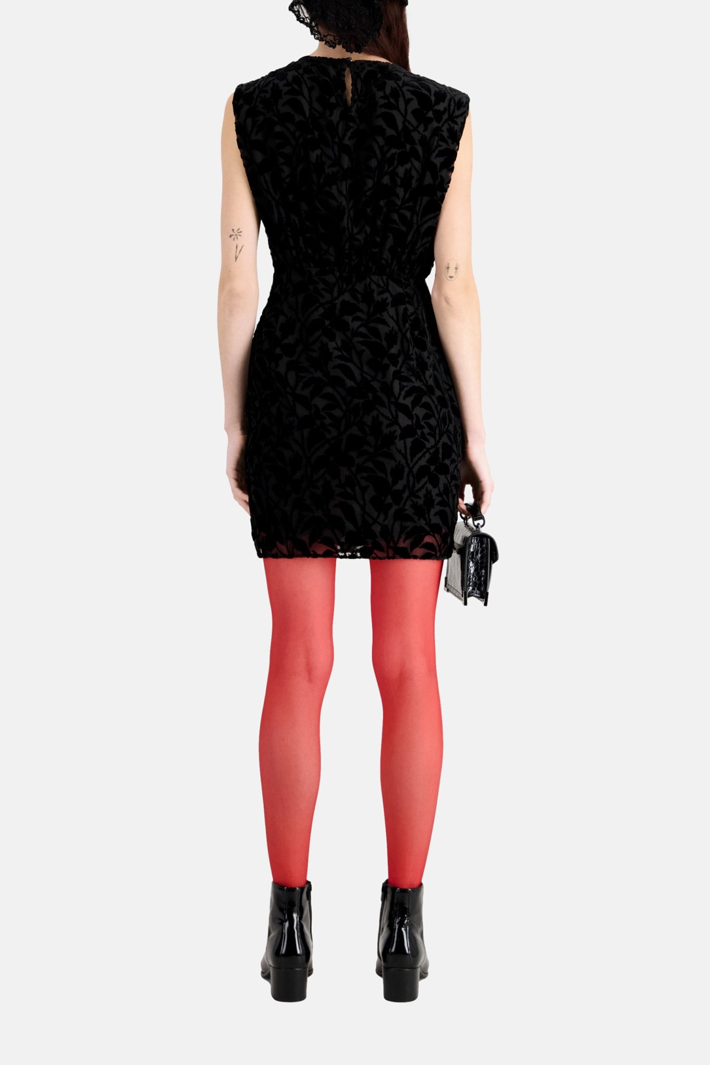 SHORT DRESS ML DRAPED SKIRT BLACK 3