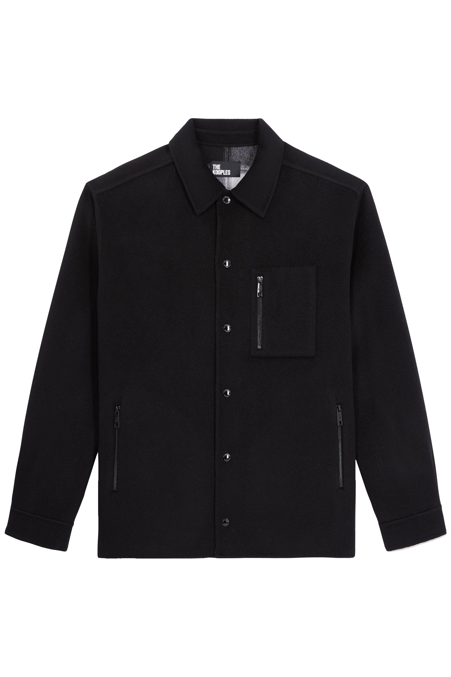 DOUBLE-SIDED WOOL JACKET WITH CHECKED INSIDE BLACK GREY 4