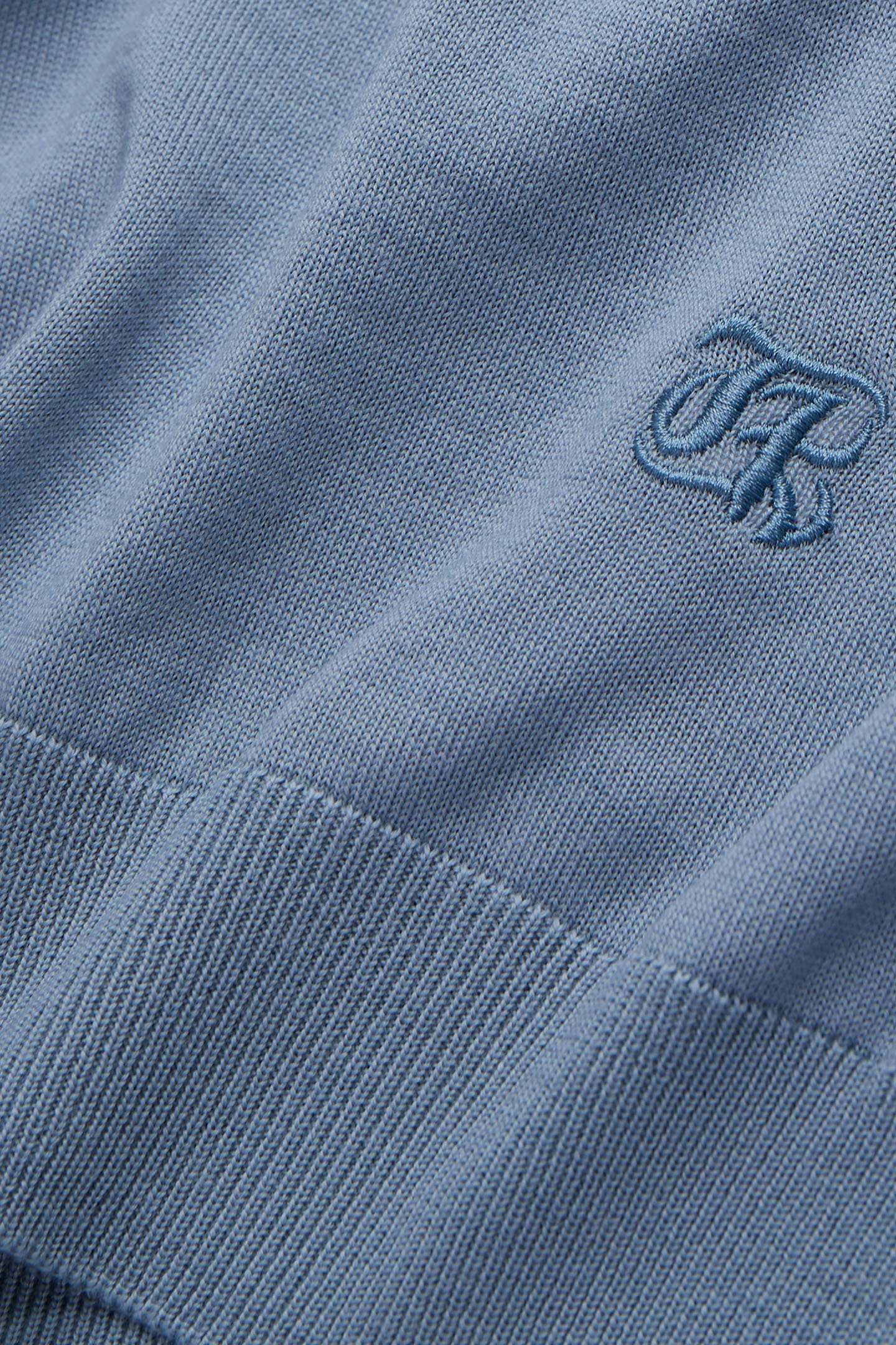 PULLOVER WITH LEATHER INLAYS BLUE GREY 4