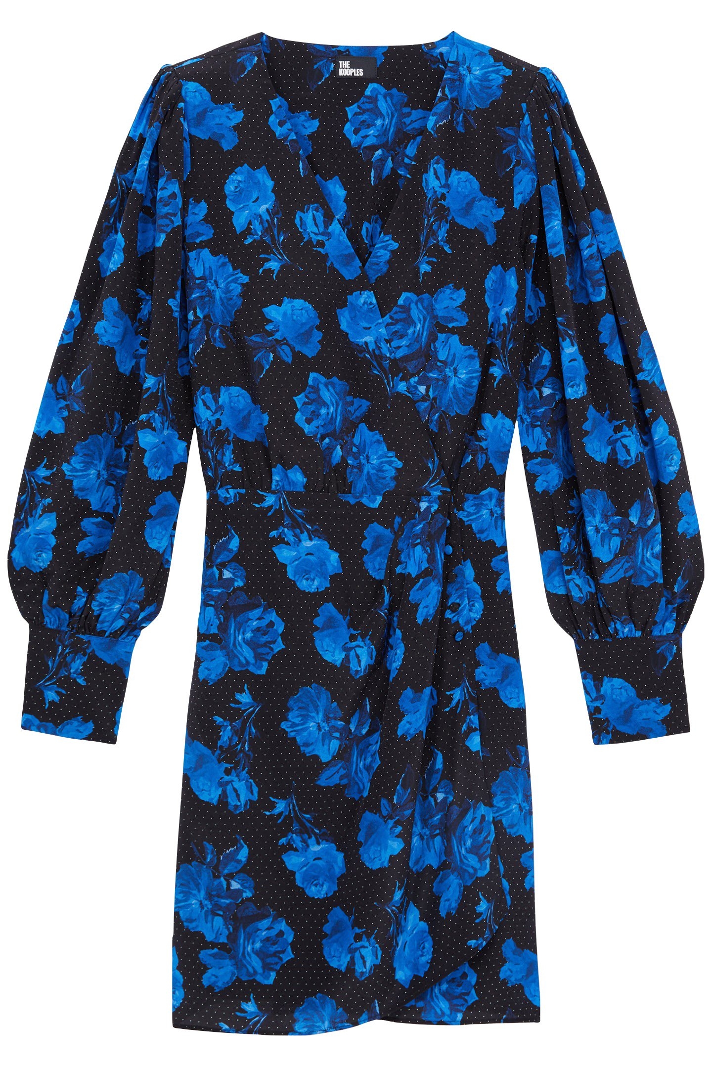SHORT WRAP DRESS BLACK BLUE 4