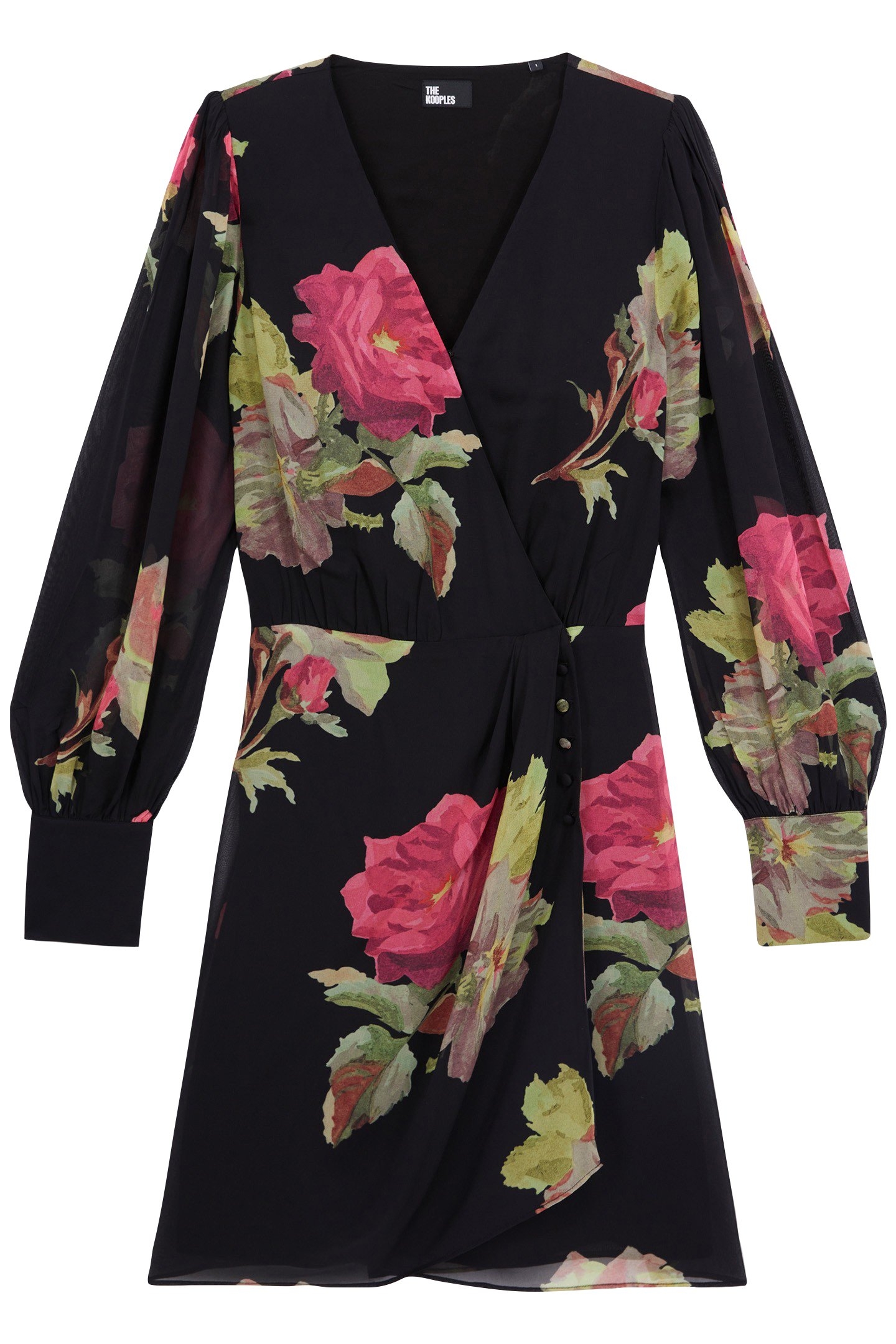 SHORT WRAP DRESS PINK BLACK 3