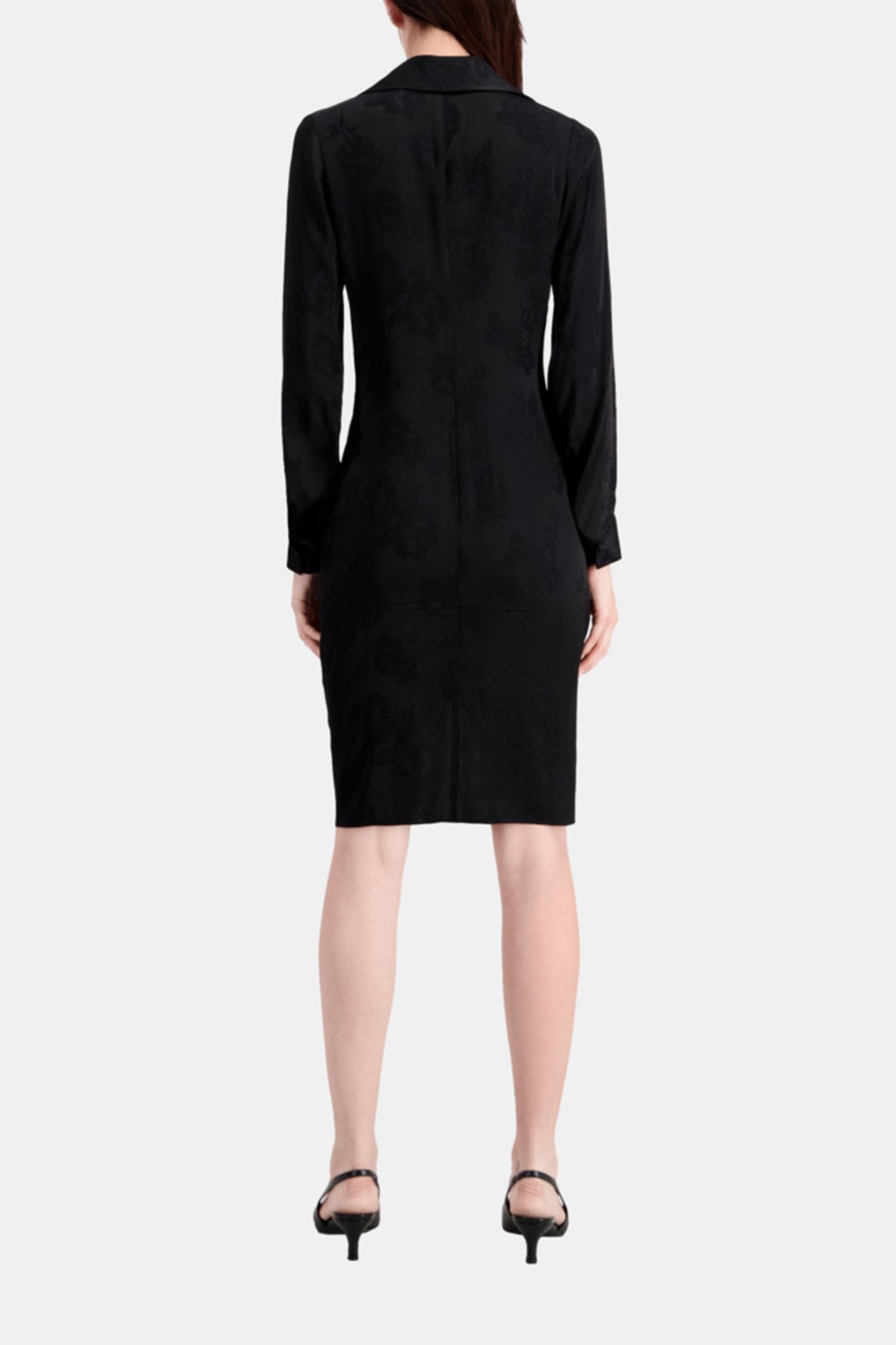 ROBE MIDI BOUTONNEE DRAPE BLACK 3