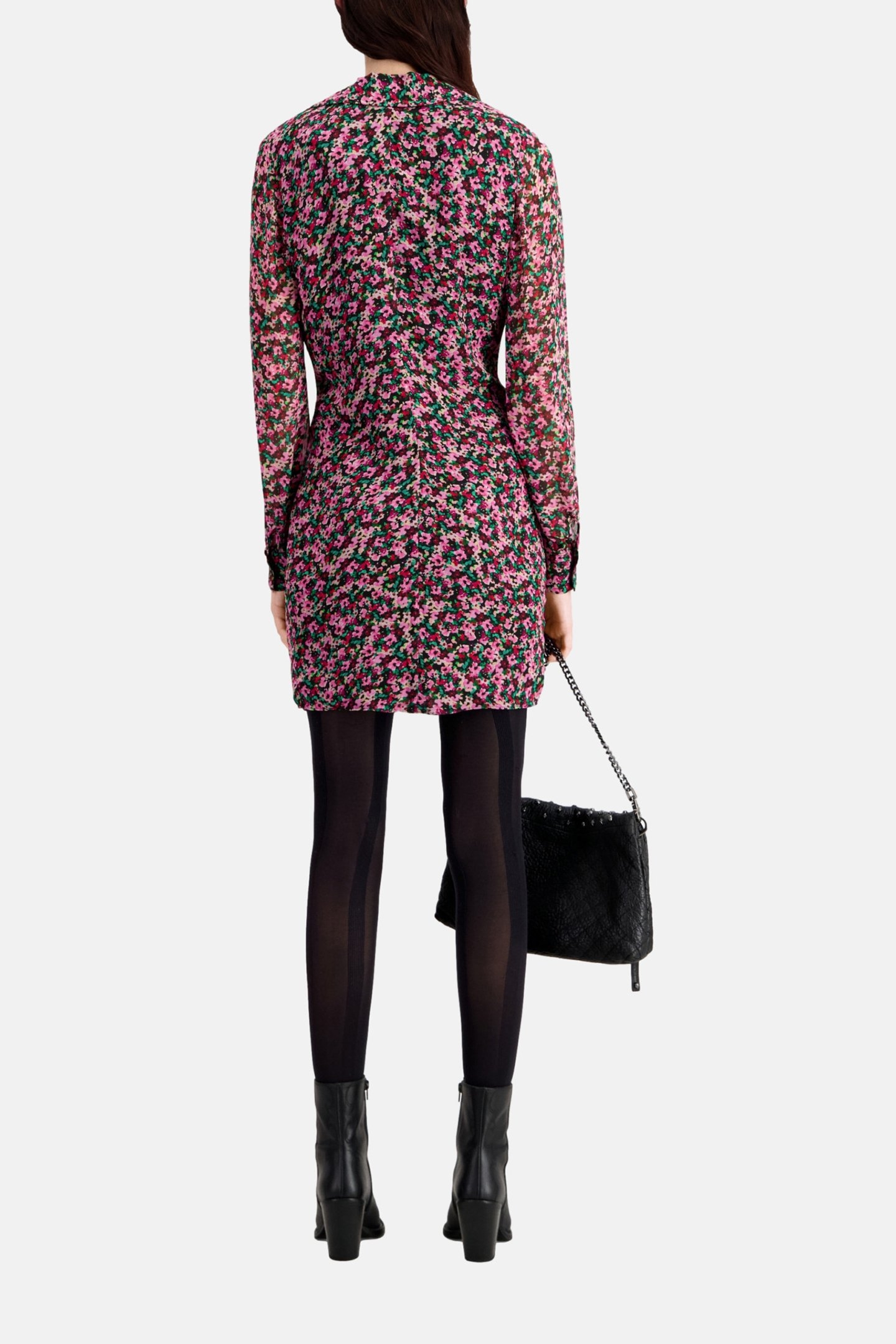 SHORT BUTTONED DRAPED DRESS MULTICOLOR 3