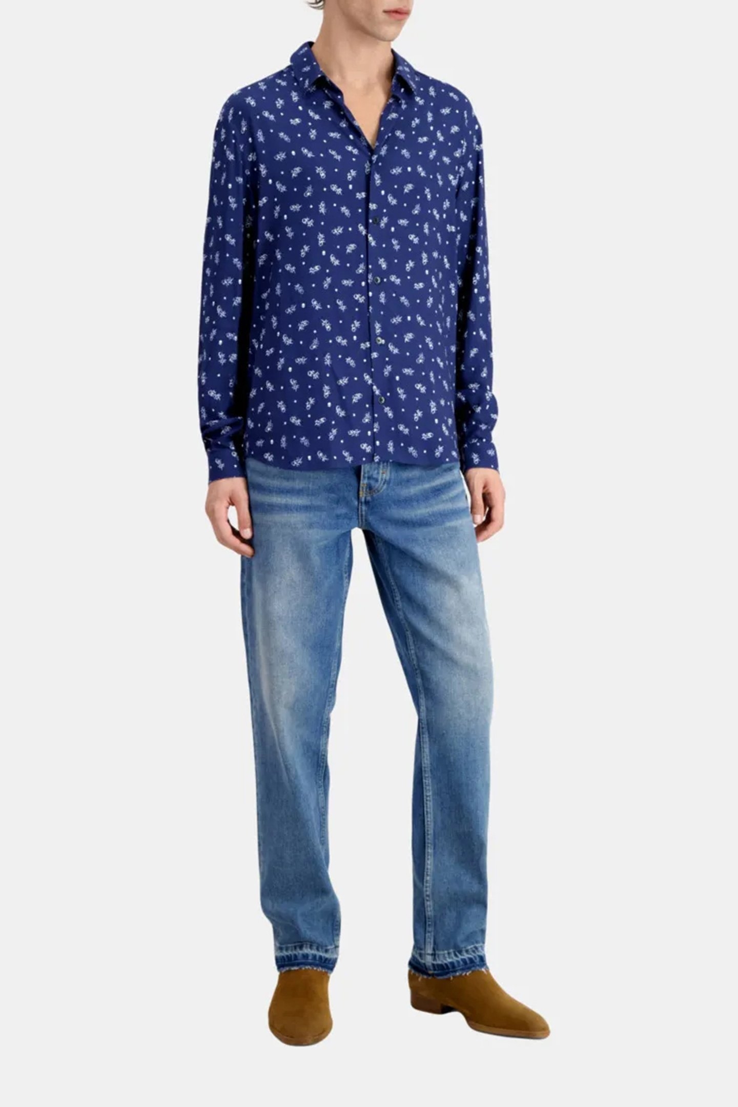 LONG SLEEVE SHIRT WHITE/NAVY 2