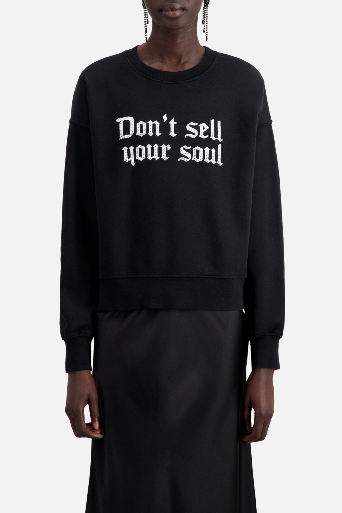 SWEAT AVEC PRINT DEVANT DON T SELL YOUR SOUL BLACK 1
