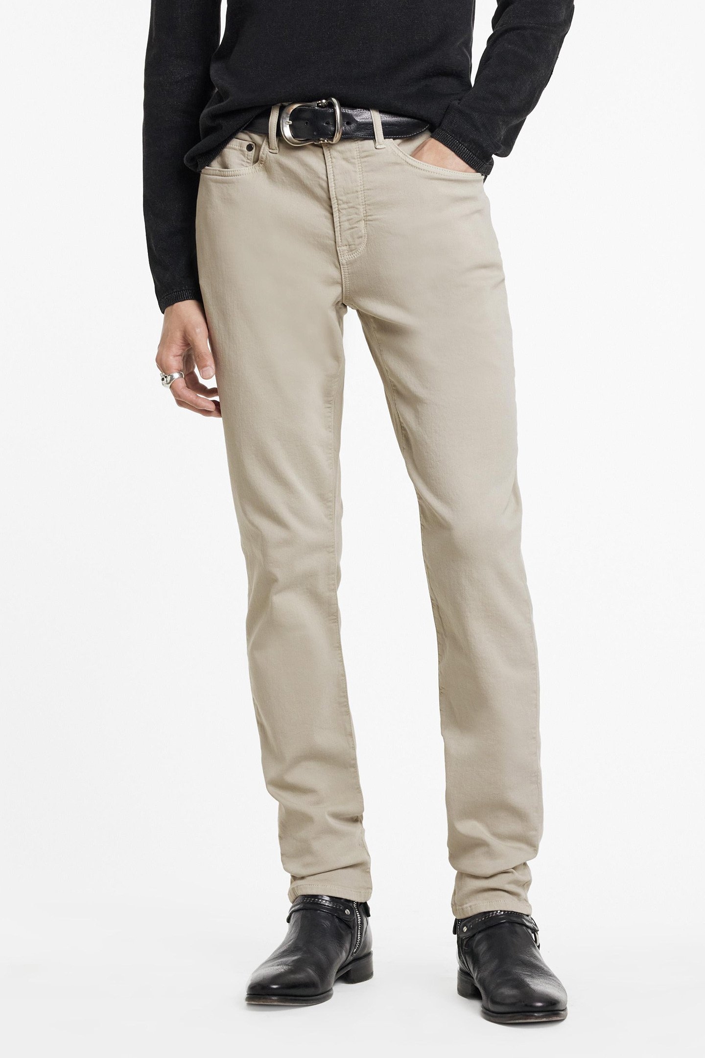 SLIM FIT WINTER GARMENT DYED DENIM WHEAT 1