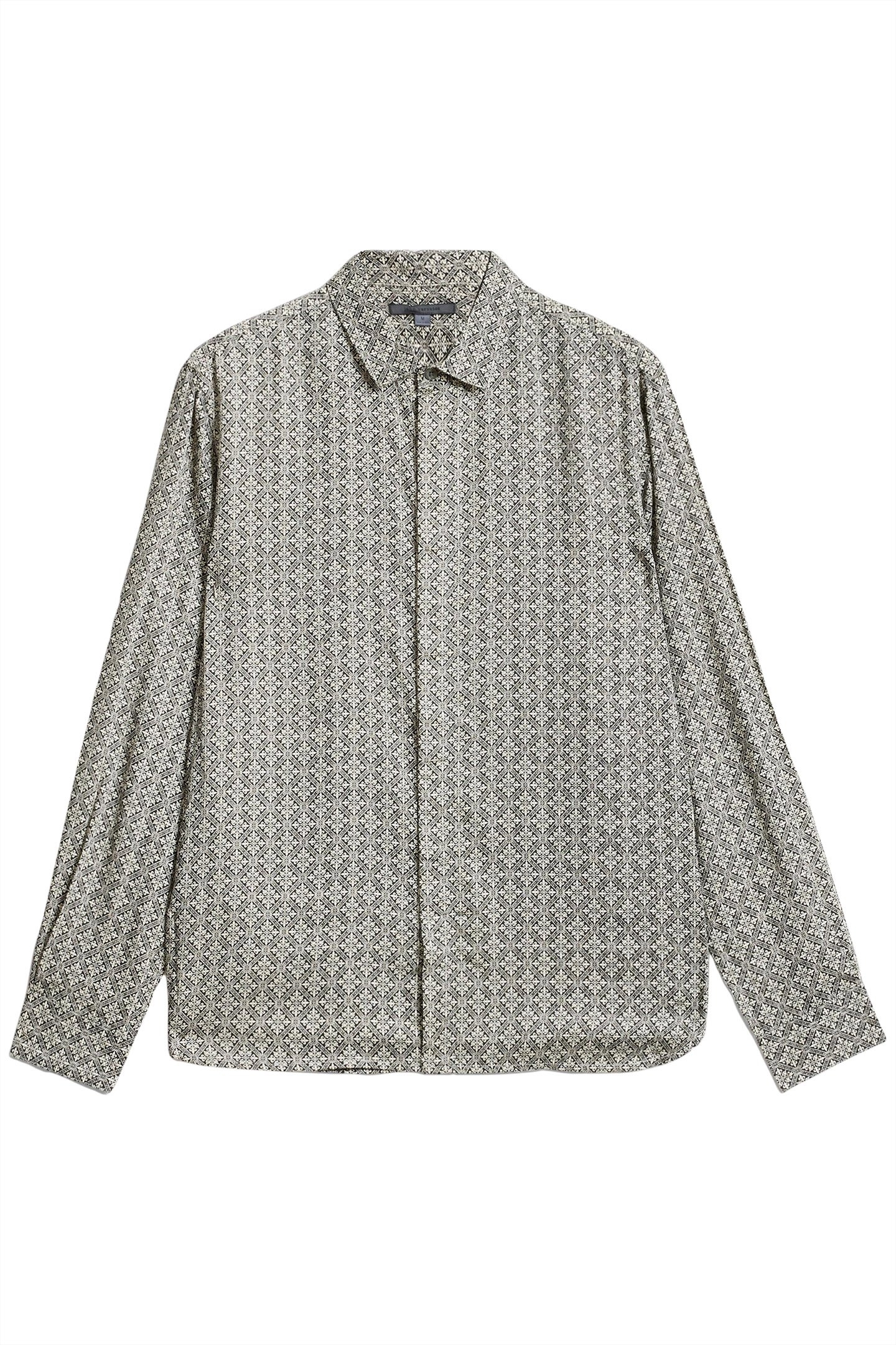 RODNEY LONG SLEEVE SHIRT IN FOULARD PRIN SNOW HEATHER 2