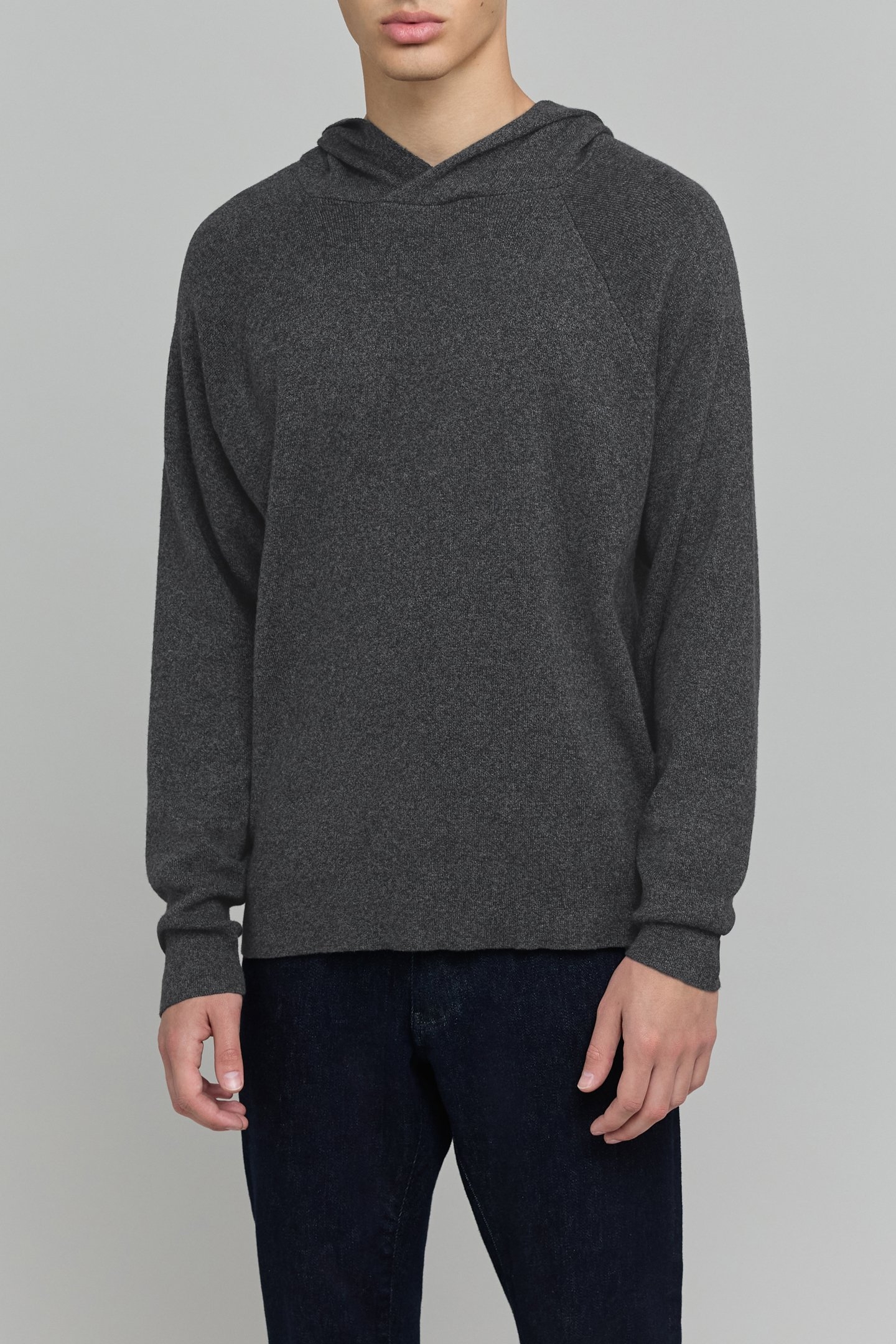 DRY FAST HOODED GRAPHITE KNIT SWEATER 1