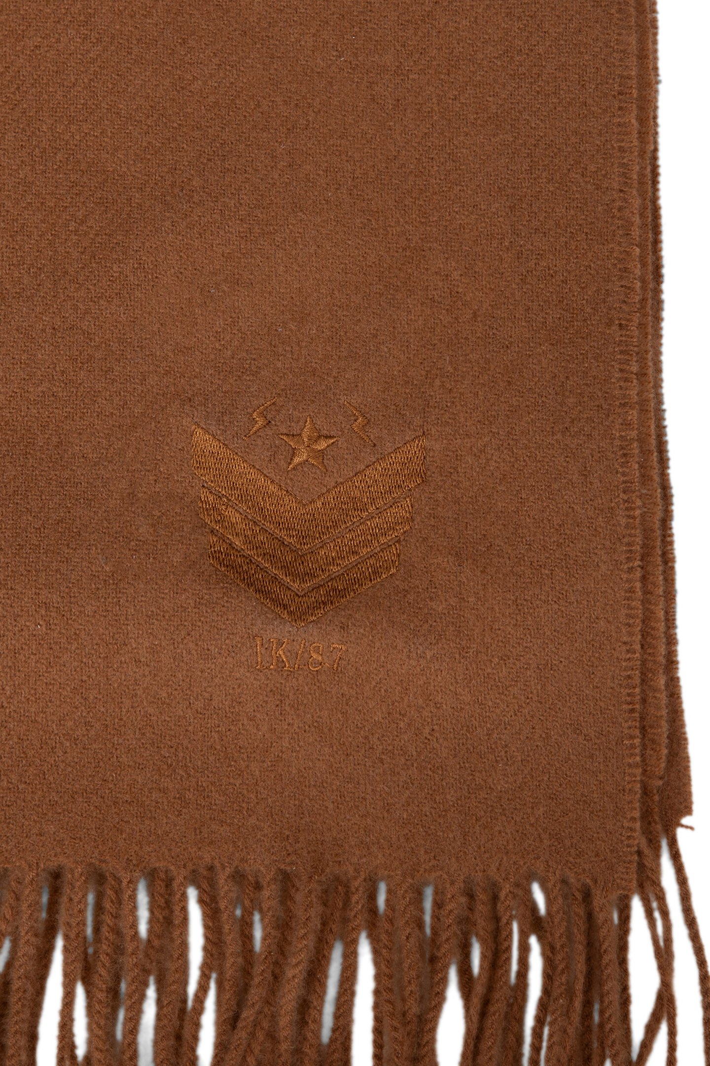CAMEL STOLE WITH HERRINGBONE EMBROIDERY 3