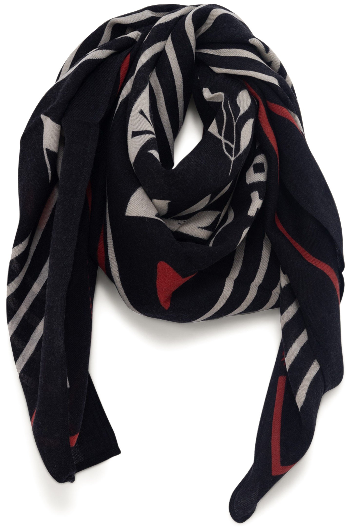 BLACK SQUARE SCARF WITH MESSAGE 2