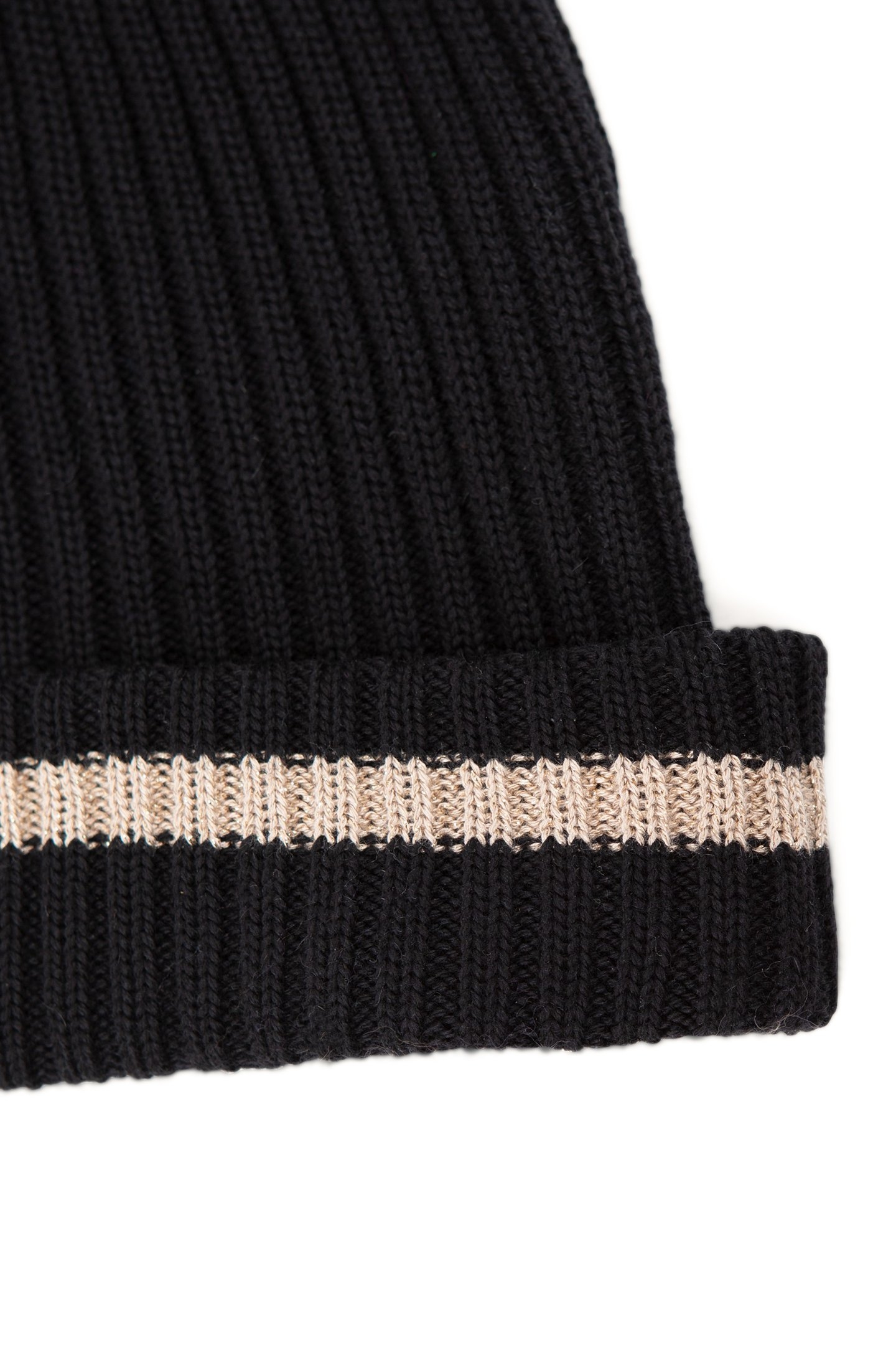 LAFRANÇAISE BLACK RIBBED KNIT BEANIE 3