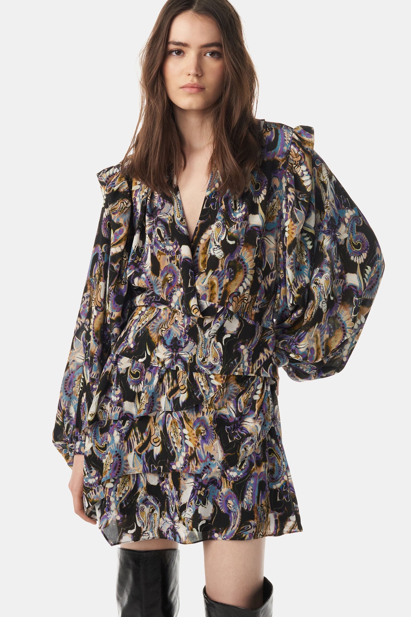 DENA TOP BLACK/PURPLE 1