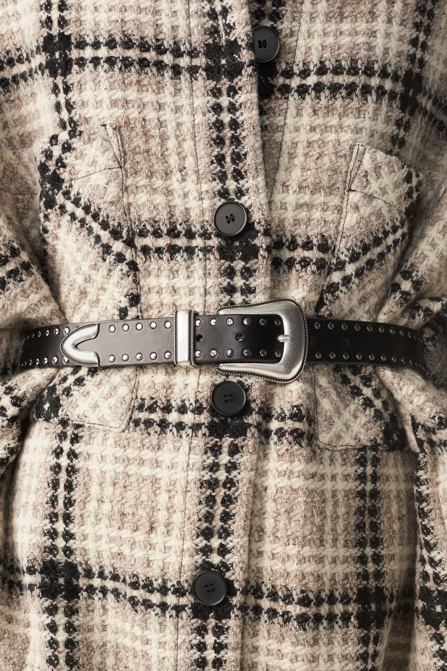 DORSY3 MEDIUM BELT BLACK/ STUDS 2