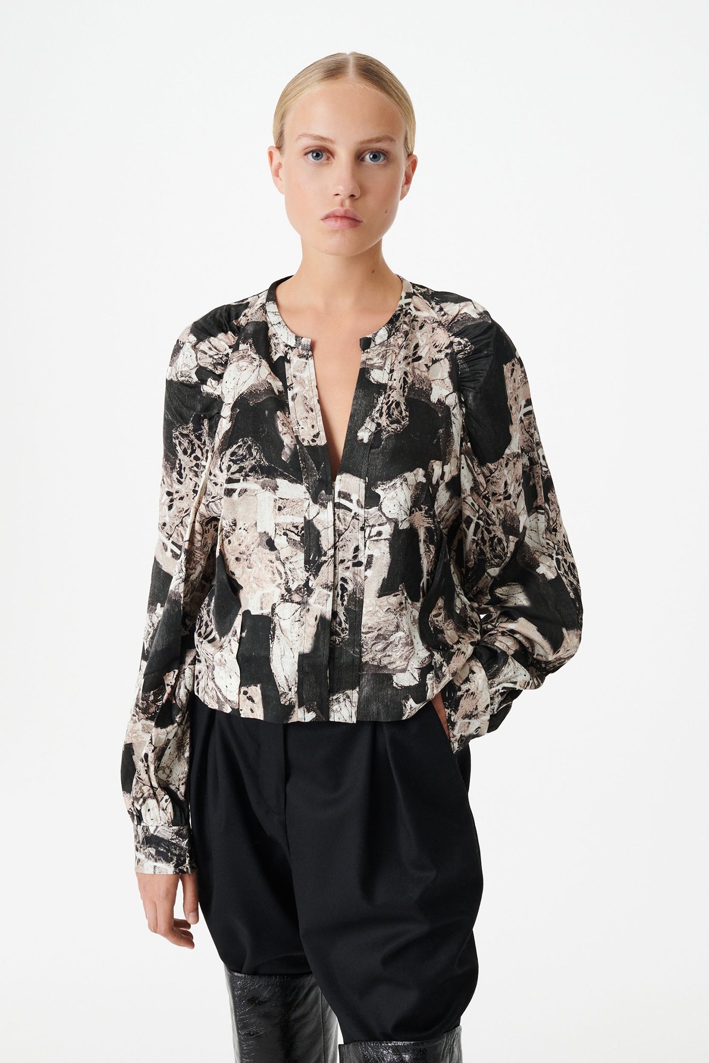 NAYAR TOP BLACK/BEIGE 1