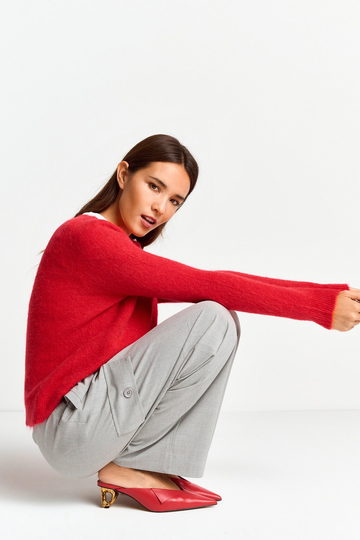 COZY CREW NECK RECYCLED POPPY RED 4