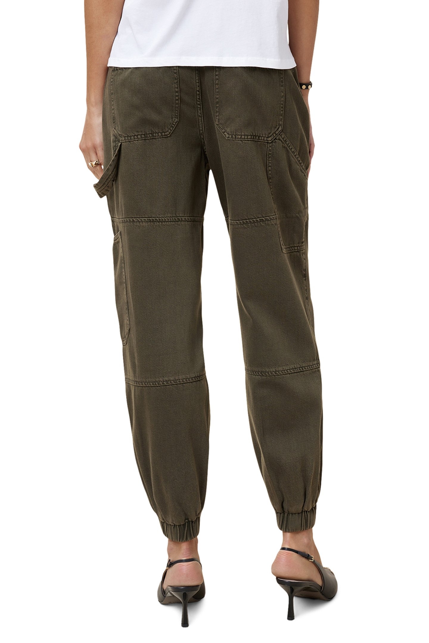 MILA DENIM TROUSER KHAKI GREEN 2