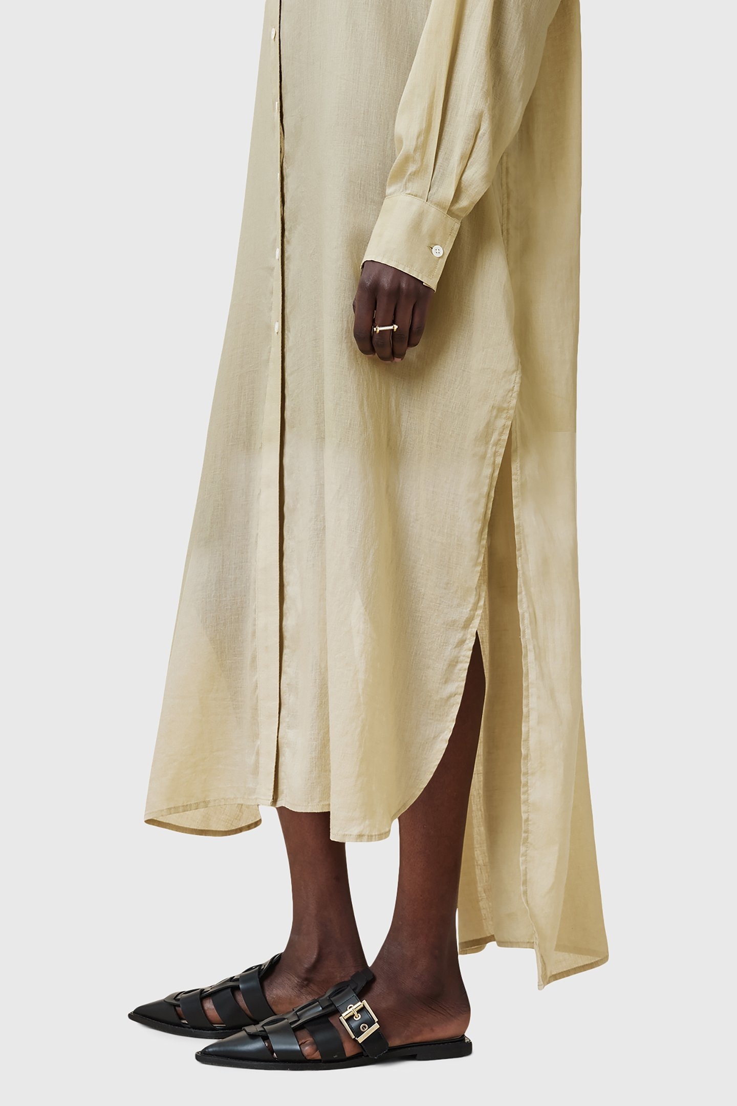 EZRA SHIRT DRESS OLIVE YELLOW 8