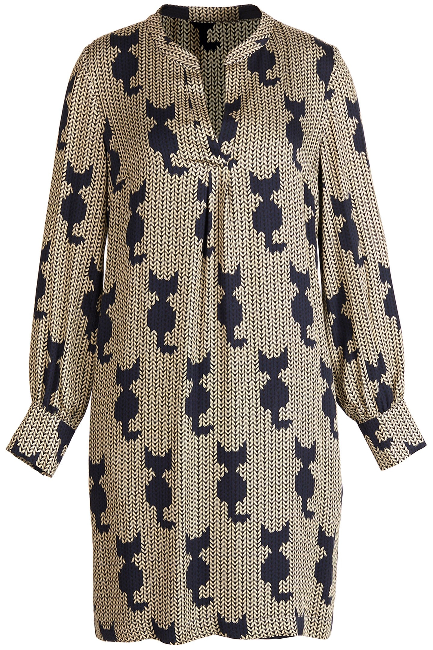 PRINTED VISCOSE DRESS IN BLUE 4