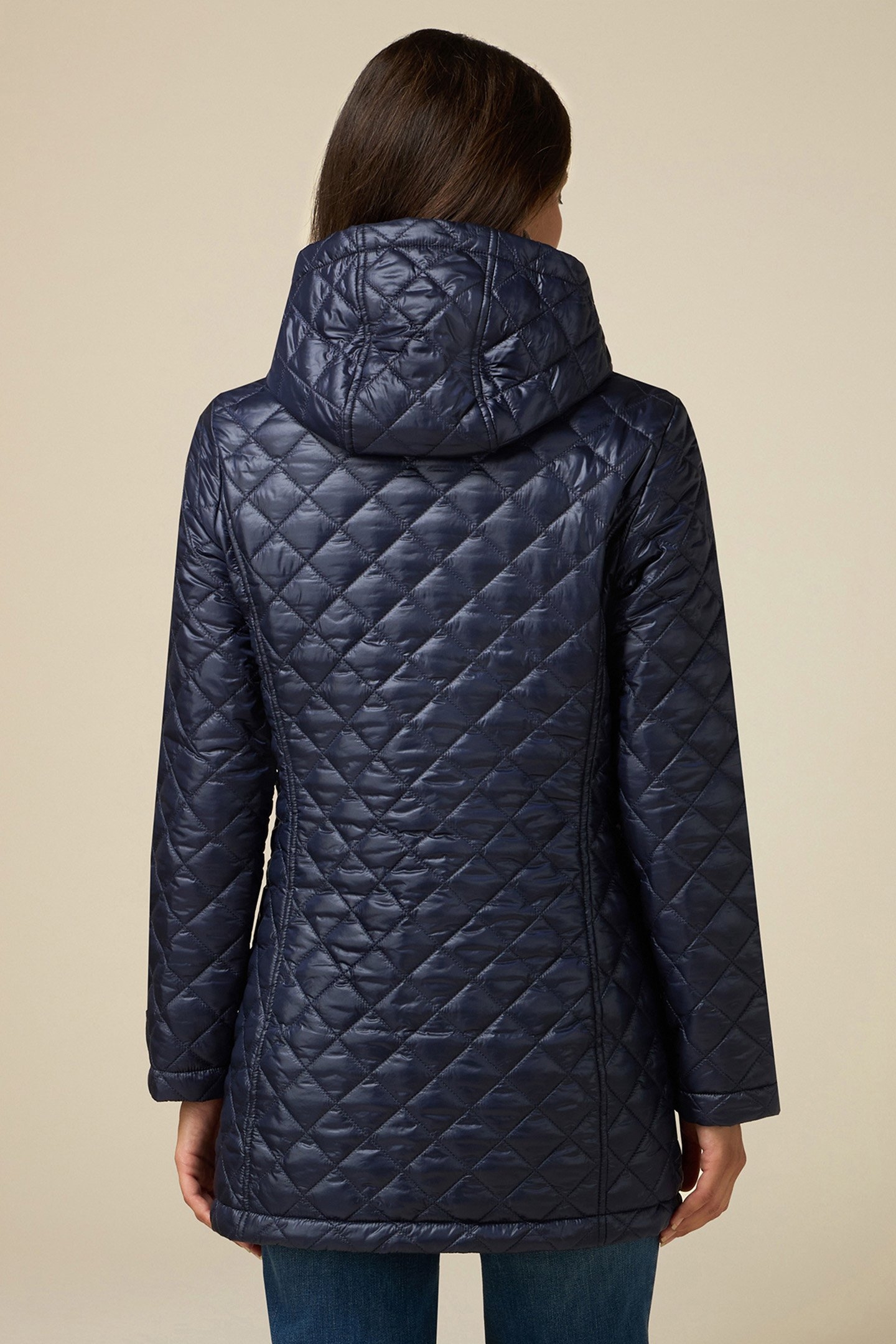 LIGHTWEIGHT MIDI DOWN JACKET BLUE 2