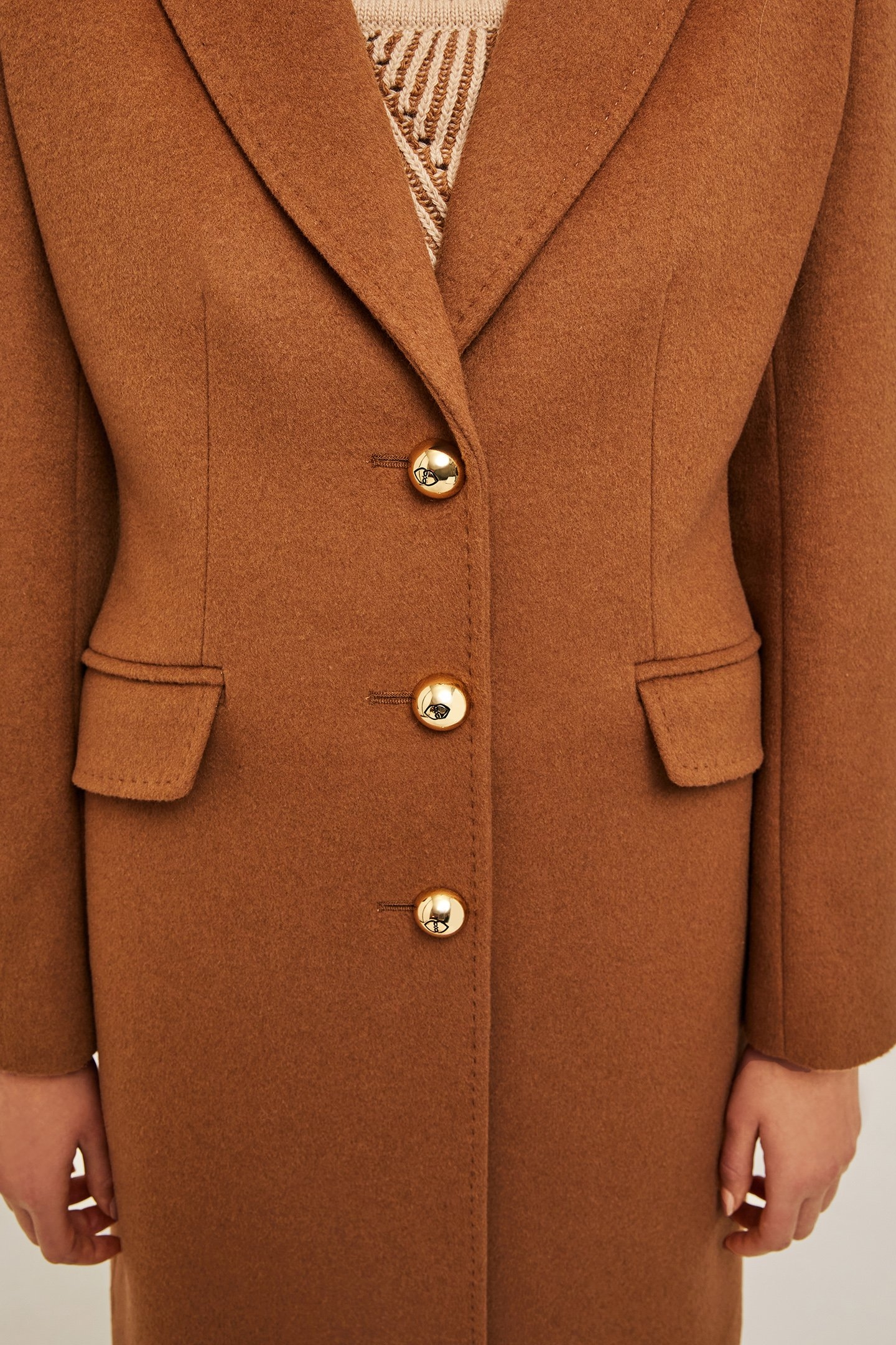 SINGLE-BREASTED SLIM FIT COAT BEIGE 5