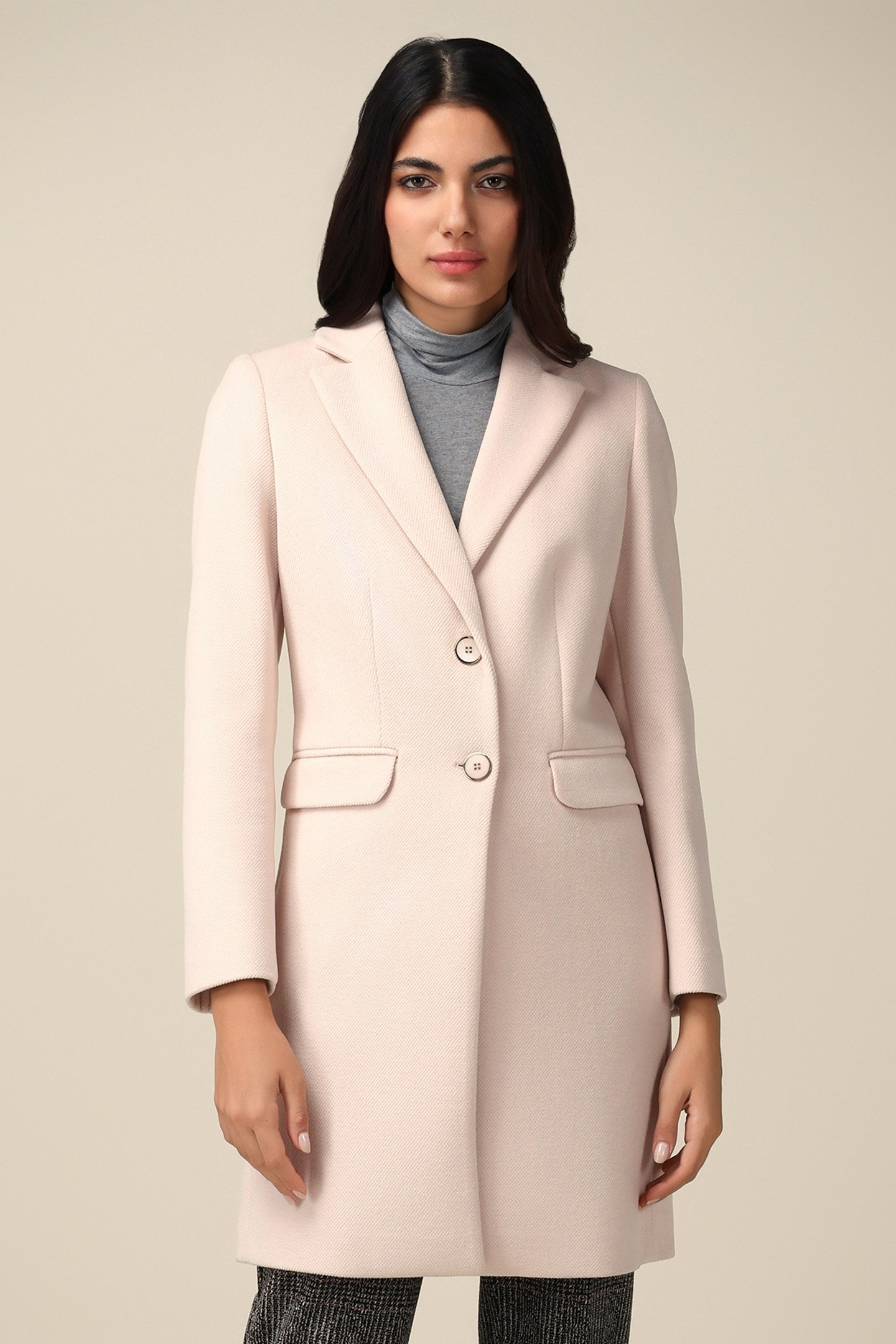 SINGLE-BREASTED COAT WITH POCKETS PINK 1