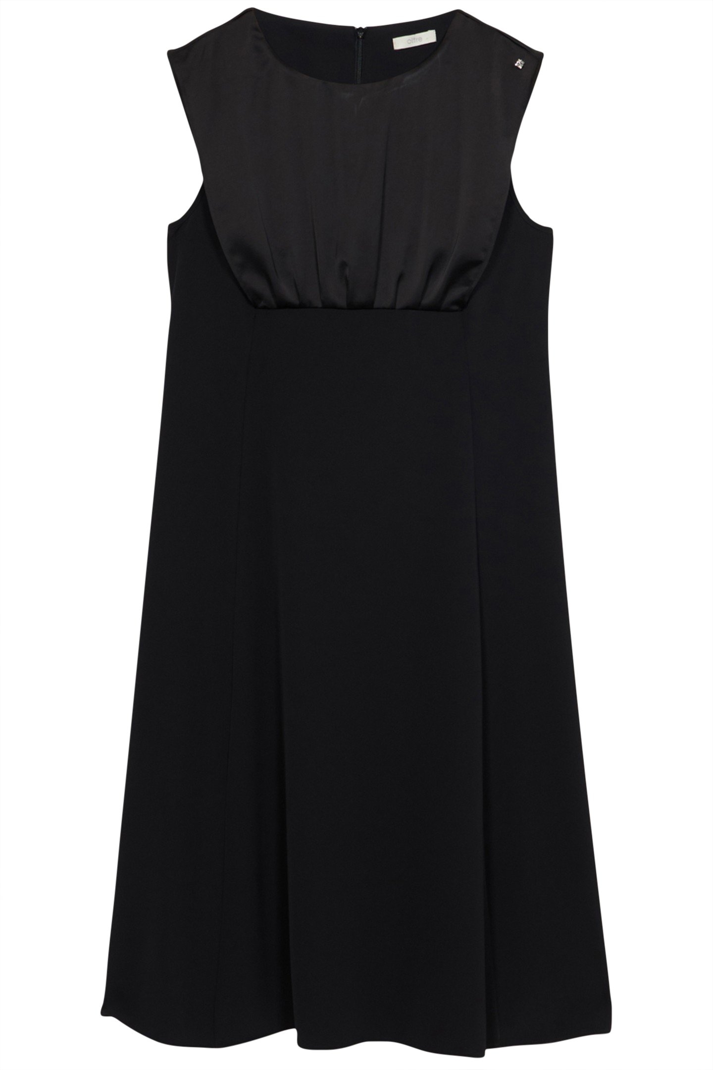 DUAL FABRIC MIDI DRESS BLACK 3