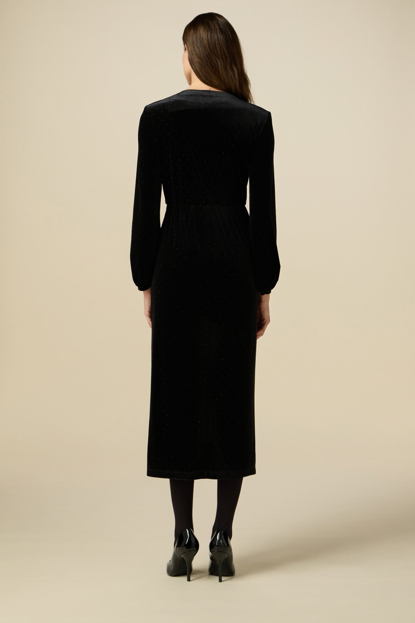 VELVET DRESS WITH CRYSTALS BLACK 2