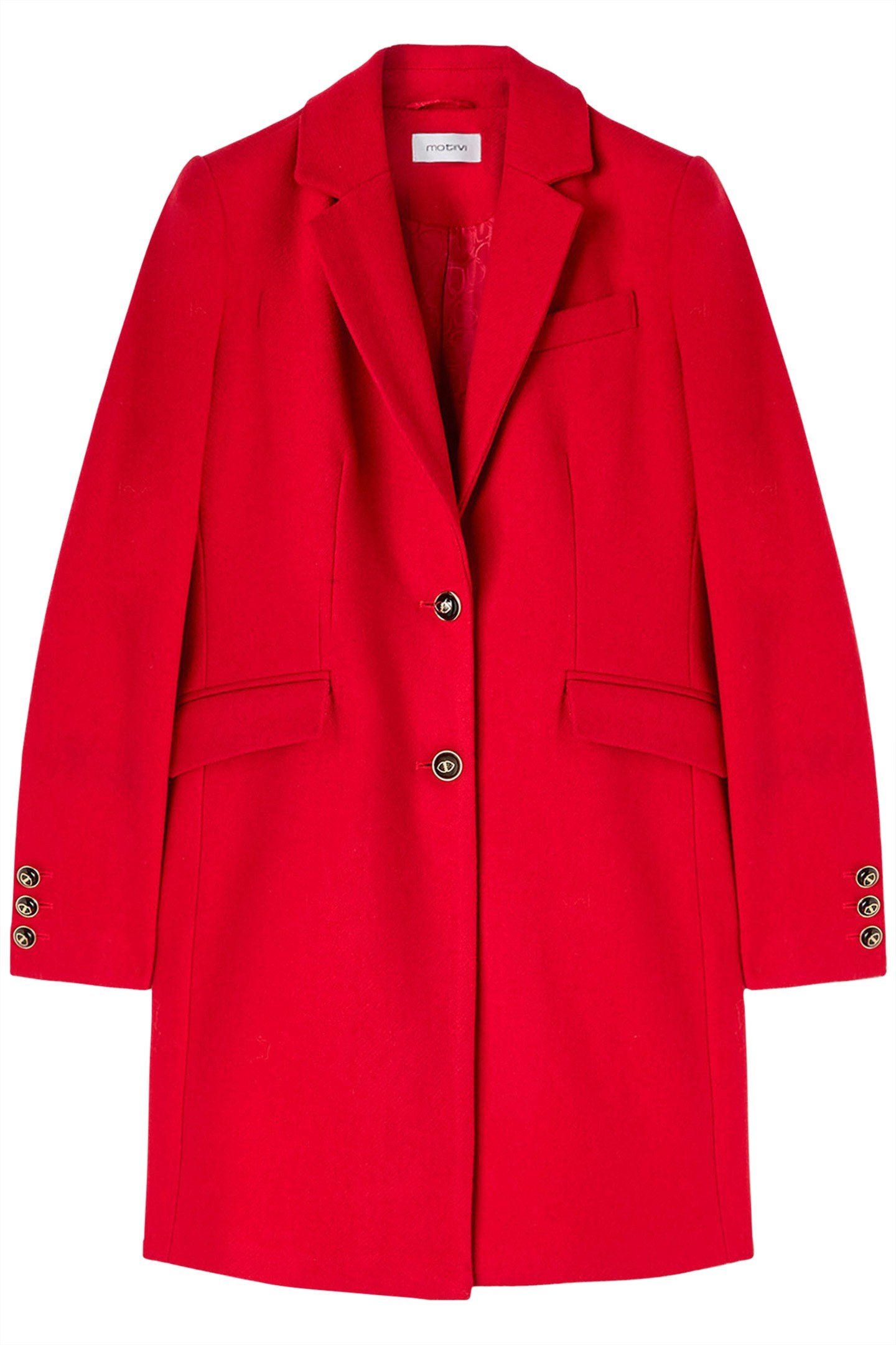 SINGLE-BREASTED WOOL BLEND CLOTH COAT RED 4