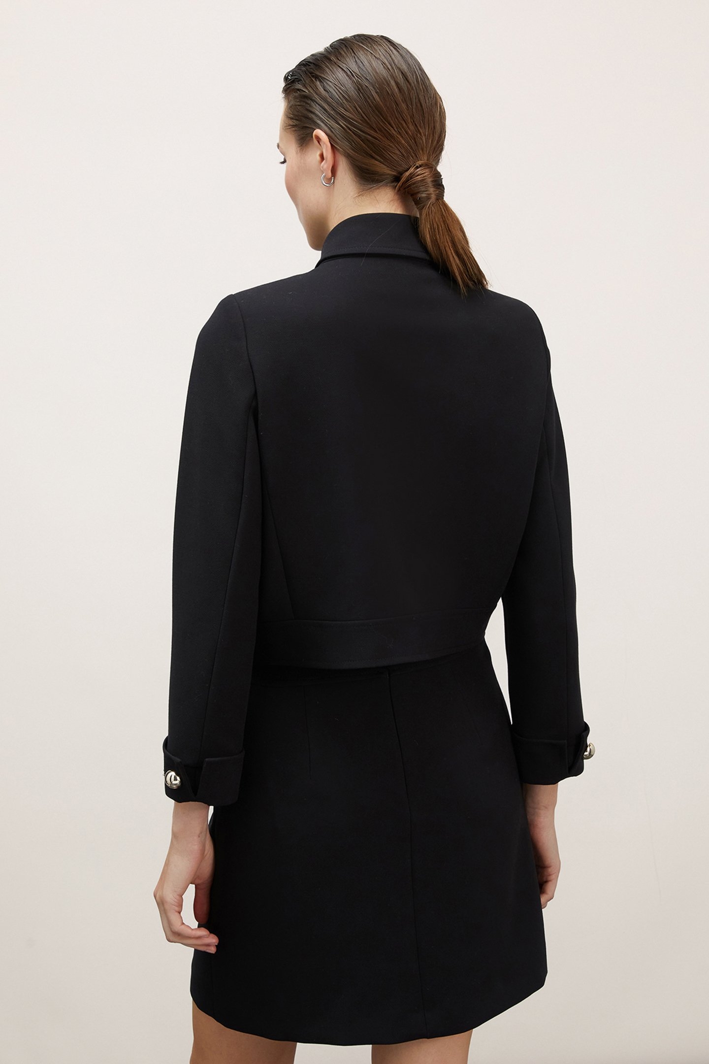 SHORT SINGLE BREASTED JACKET BLACK 2