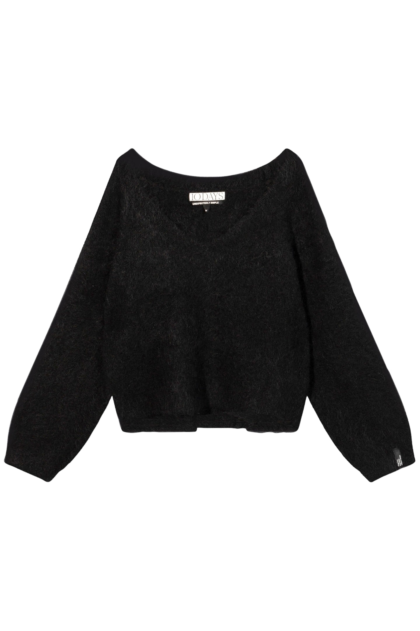 CROPPED V-NECK SWEATER KNIT BLACK 4