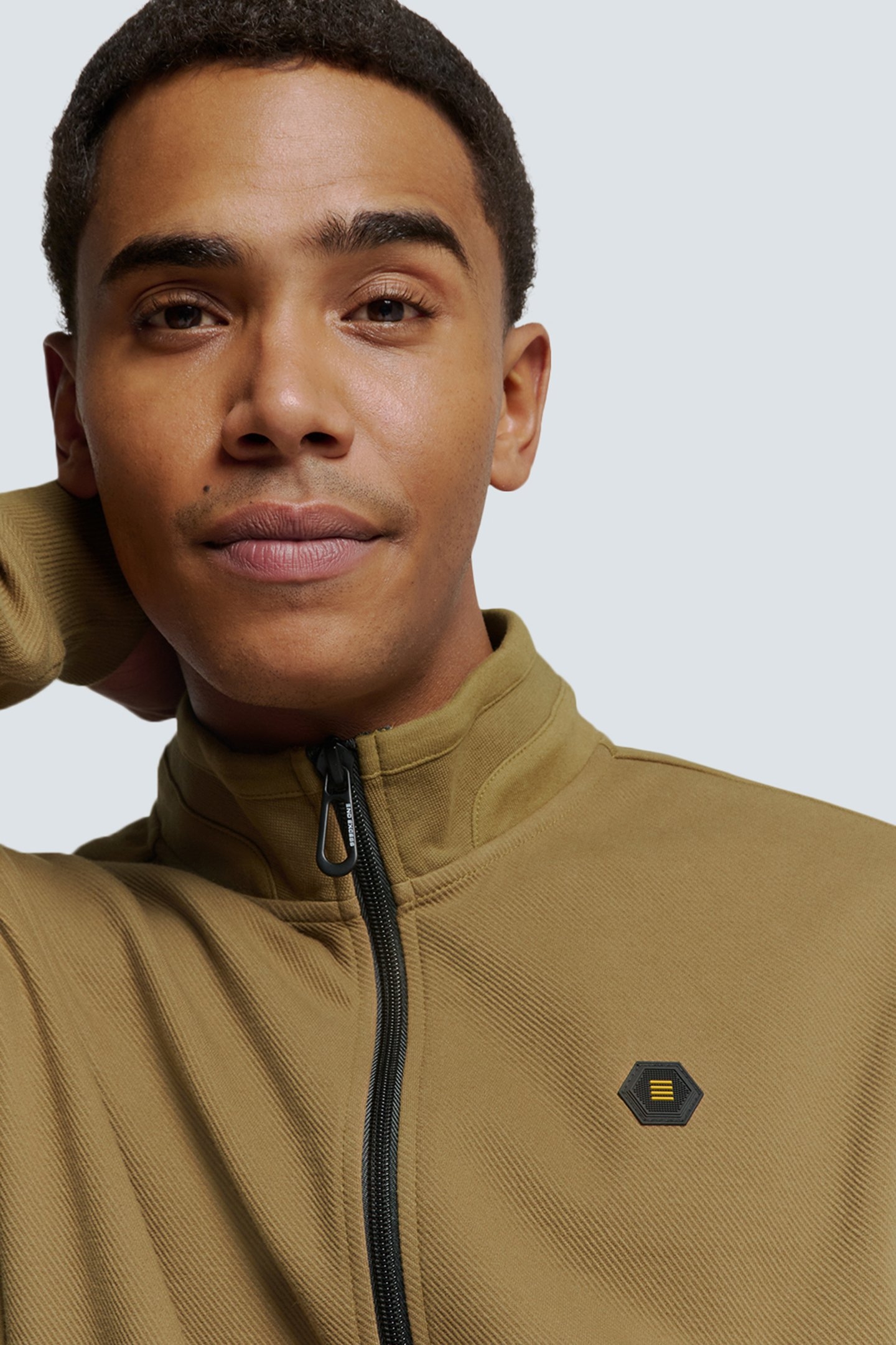 SWEATER FULL ZIPPER TWILL JACQUARD KHAKI 6