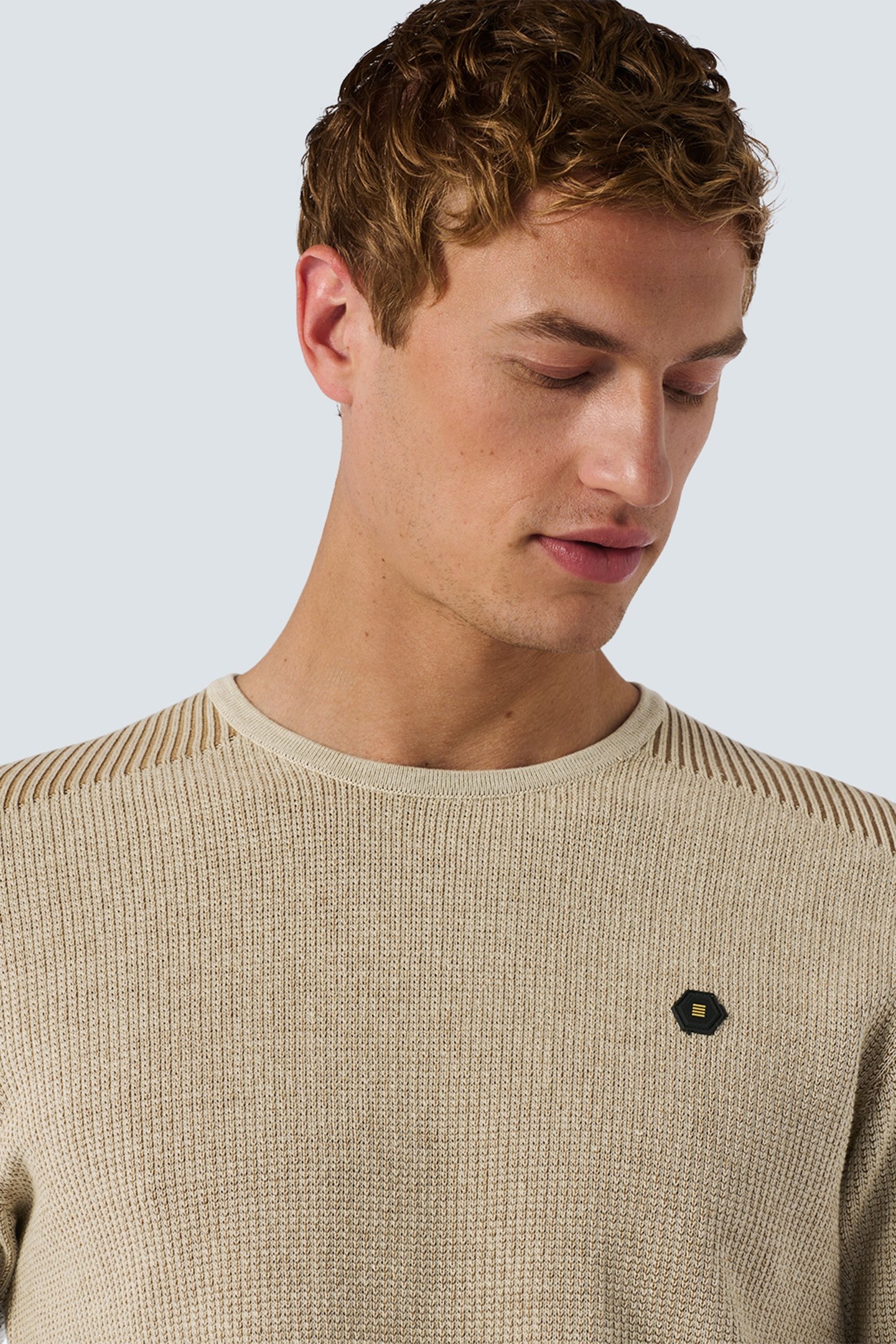 PULLOVER CREWNECK 2 COLOURED JACQUARD CEMENT 6