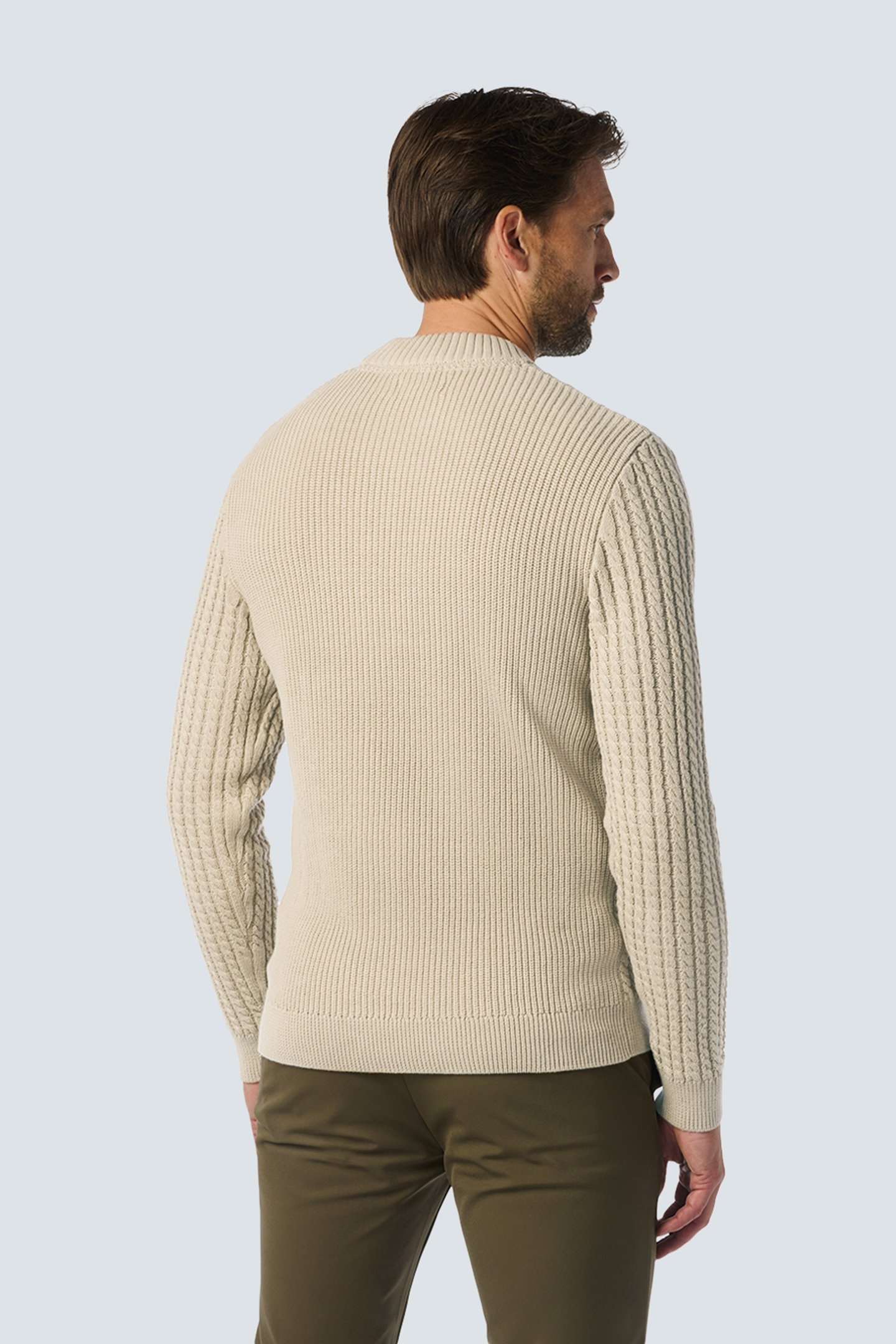 PULLOVER CREWNECK CABLE JACQUARD CEMENT 2