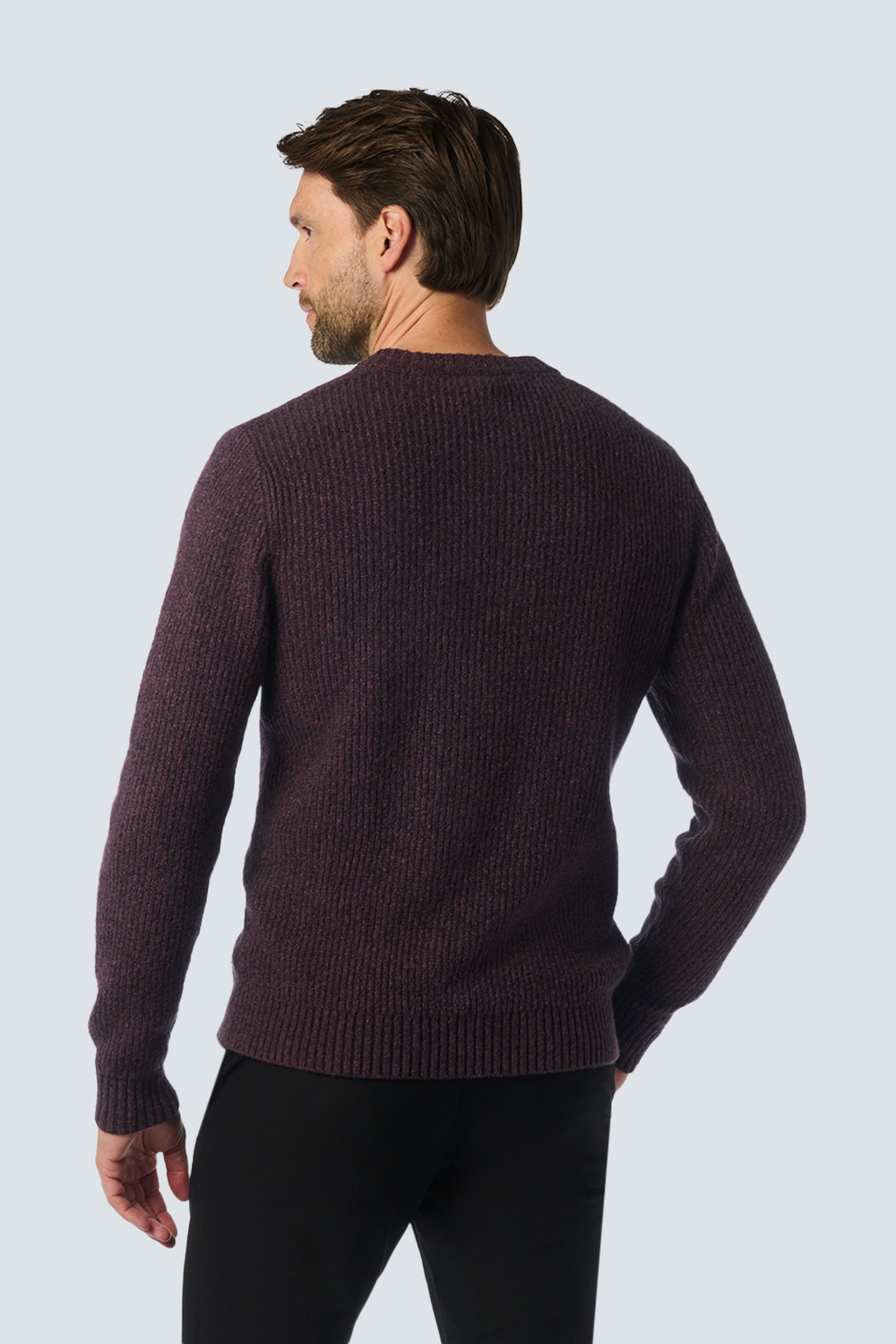 PULLOVER CREWNECK 2 COLOURED SOFT STRETCH AUBERGINE 2