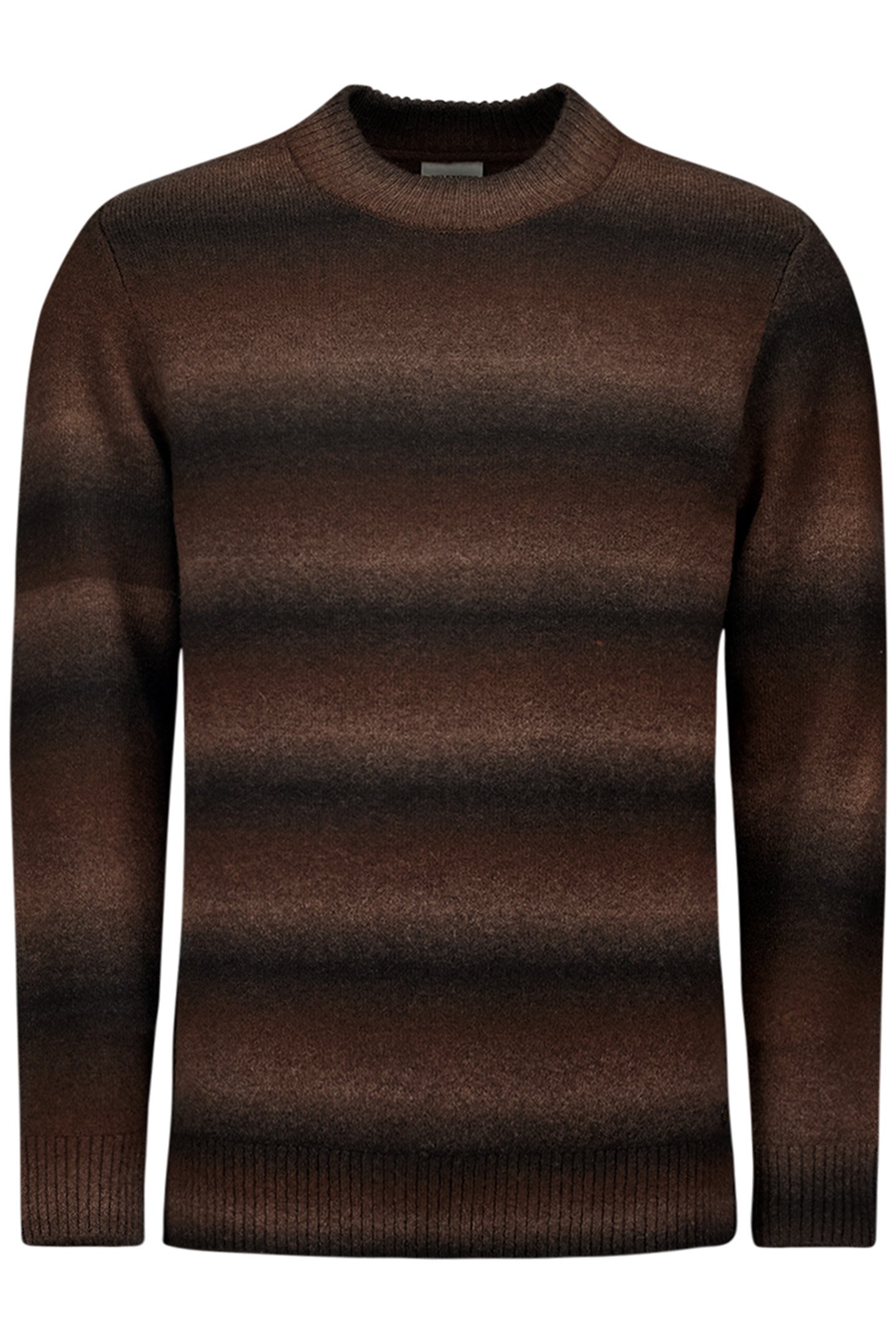 PULLOVER CREWNECK DEGRADE STRIPES WITH WOOL BROWN 1