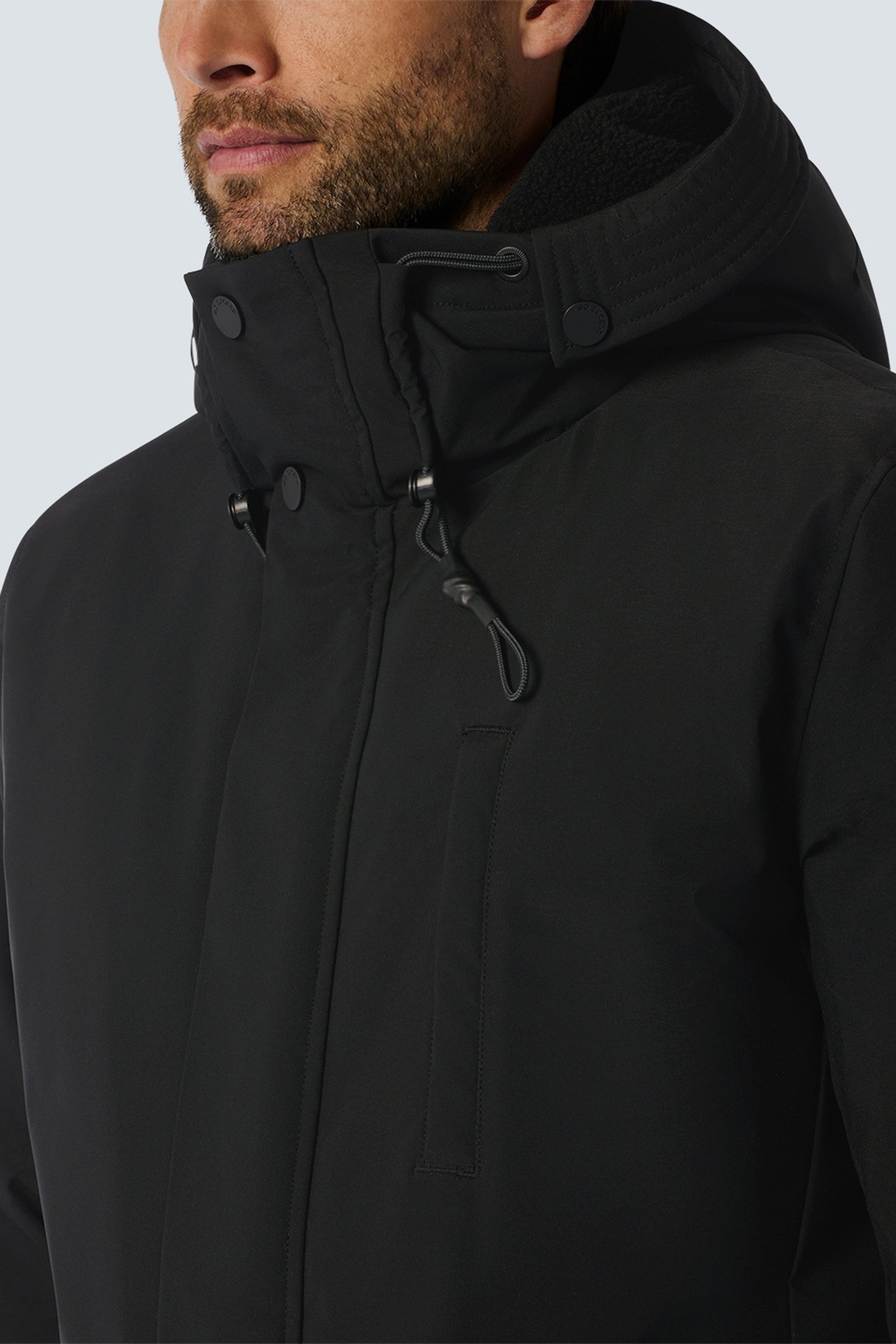 JACKET LONG FIT HOODED BLACK 6