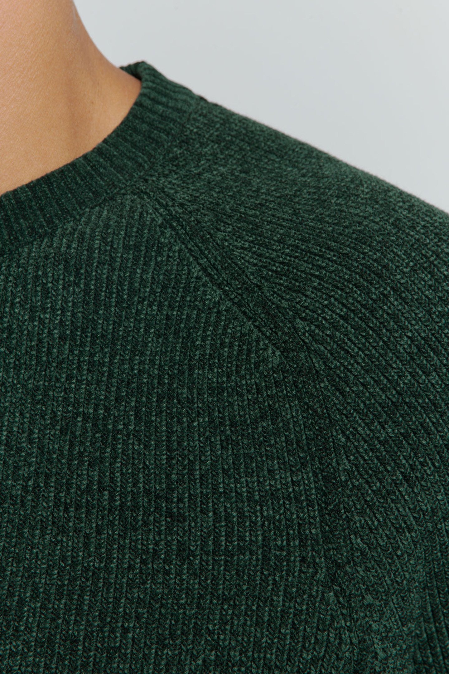 PULLOVER CREWNECK 2 COLOURED CHENILLE DARK GREEN 7