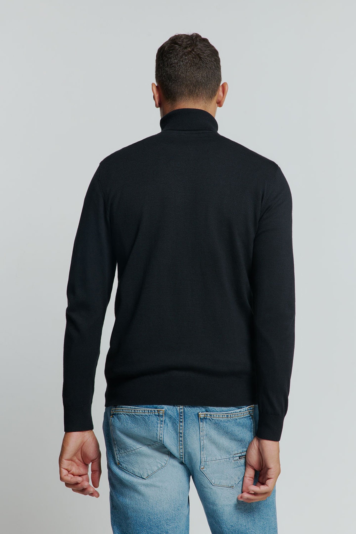 PULLOVER ROLLNECK 2 COLOURED MELANGE NAVY 2
