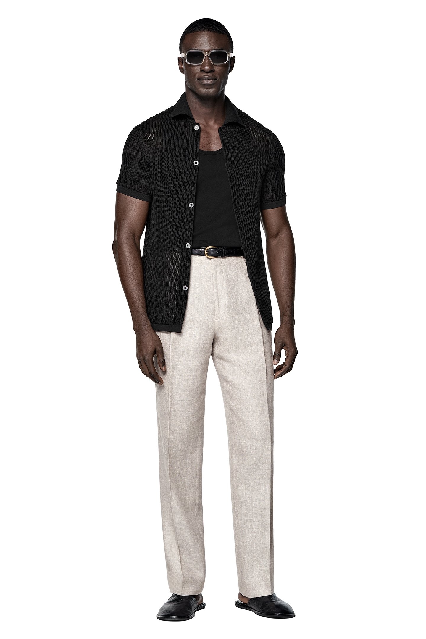 SS POLO CARDIGAN CROCHET BLACK BLACK 1