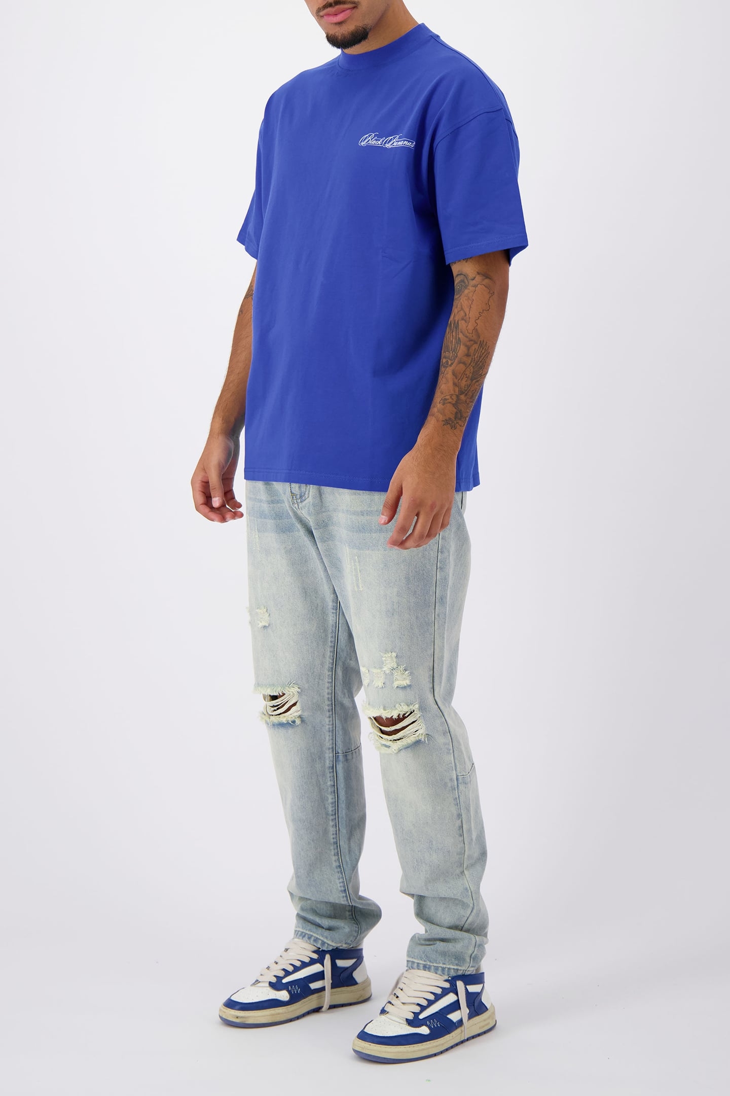 CALLIGRAPHY T-SHIRT COBALT BLUE 3